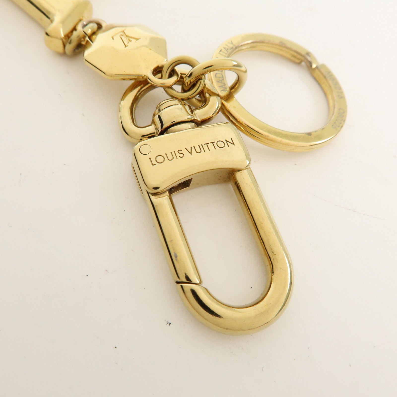 Louis Vuitton Porte Cles LV Facettes Bag Charm Key Chain Gold M65216