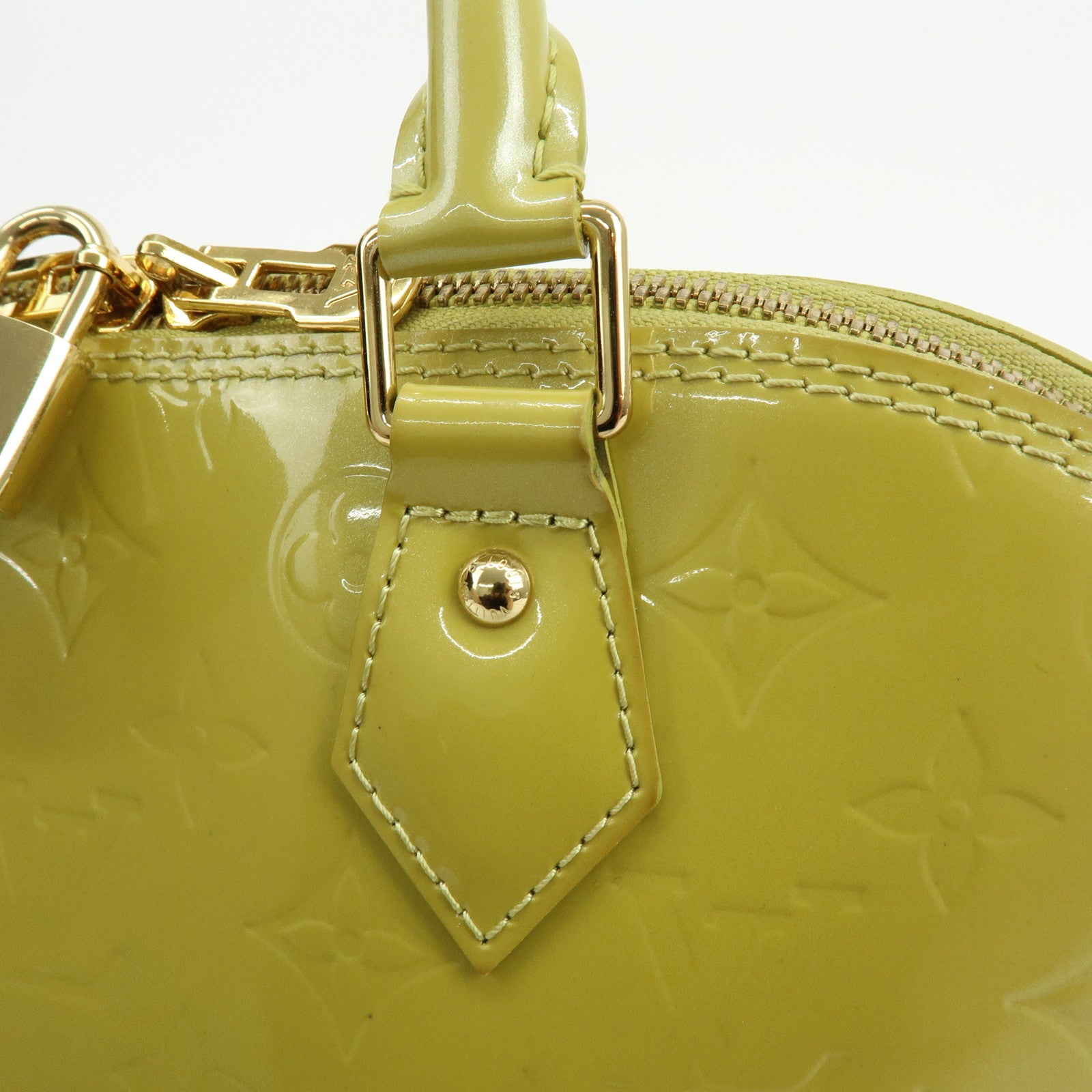 Louis Vuitton Monogram Vernis Alma PM Hand Bag Vert Impression M91615