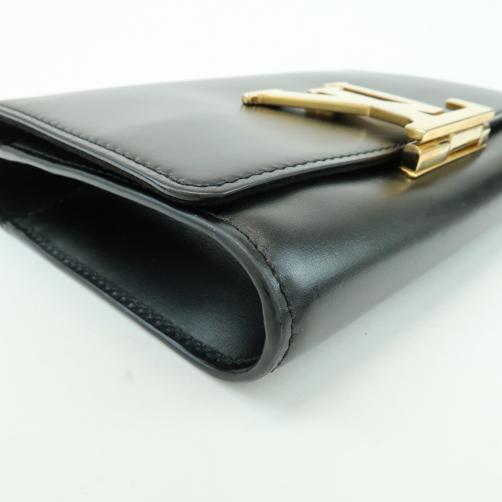 Louis Vuitton Pochette Louise MM Leather Chain Shoulder Bag Noir M51033
