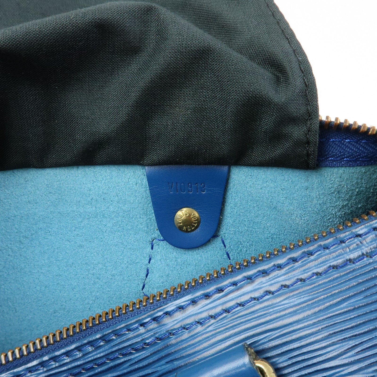 Louis Vuitton Epi Speedy 25 Hand Bag Boston Bag Toledo Blue M43015