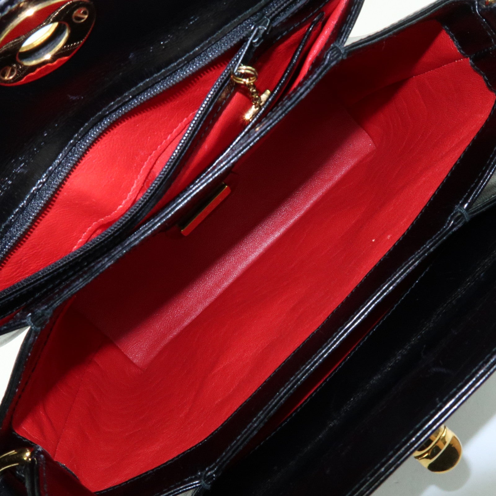 GUCCI Old Gucci Leather Hand Bag Top Handle Bag Black 000・26・0025
