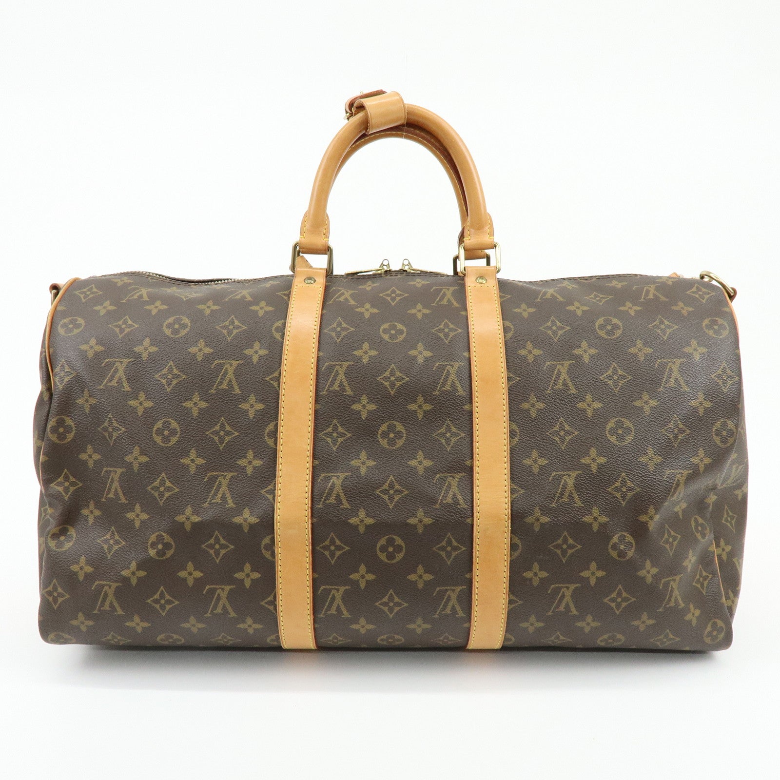 Louis Vuitton Monogram Keep All Bandouliere 50 Boston Bag Brown M41416
