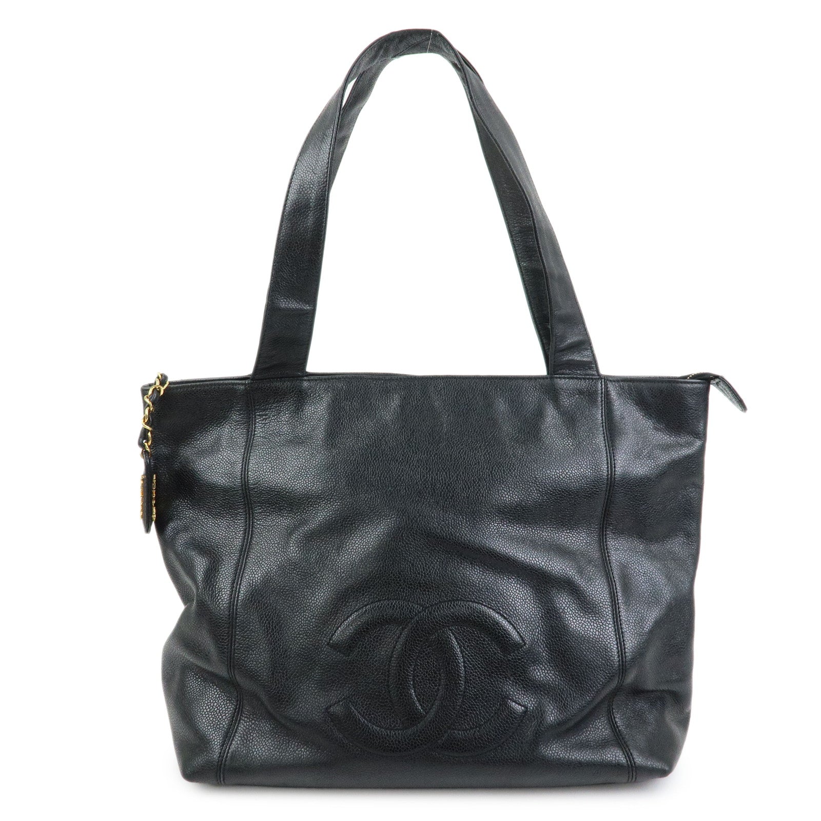 CHANEL COCO Mark Caviarskin Shoulder Bag Tote Bag Black