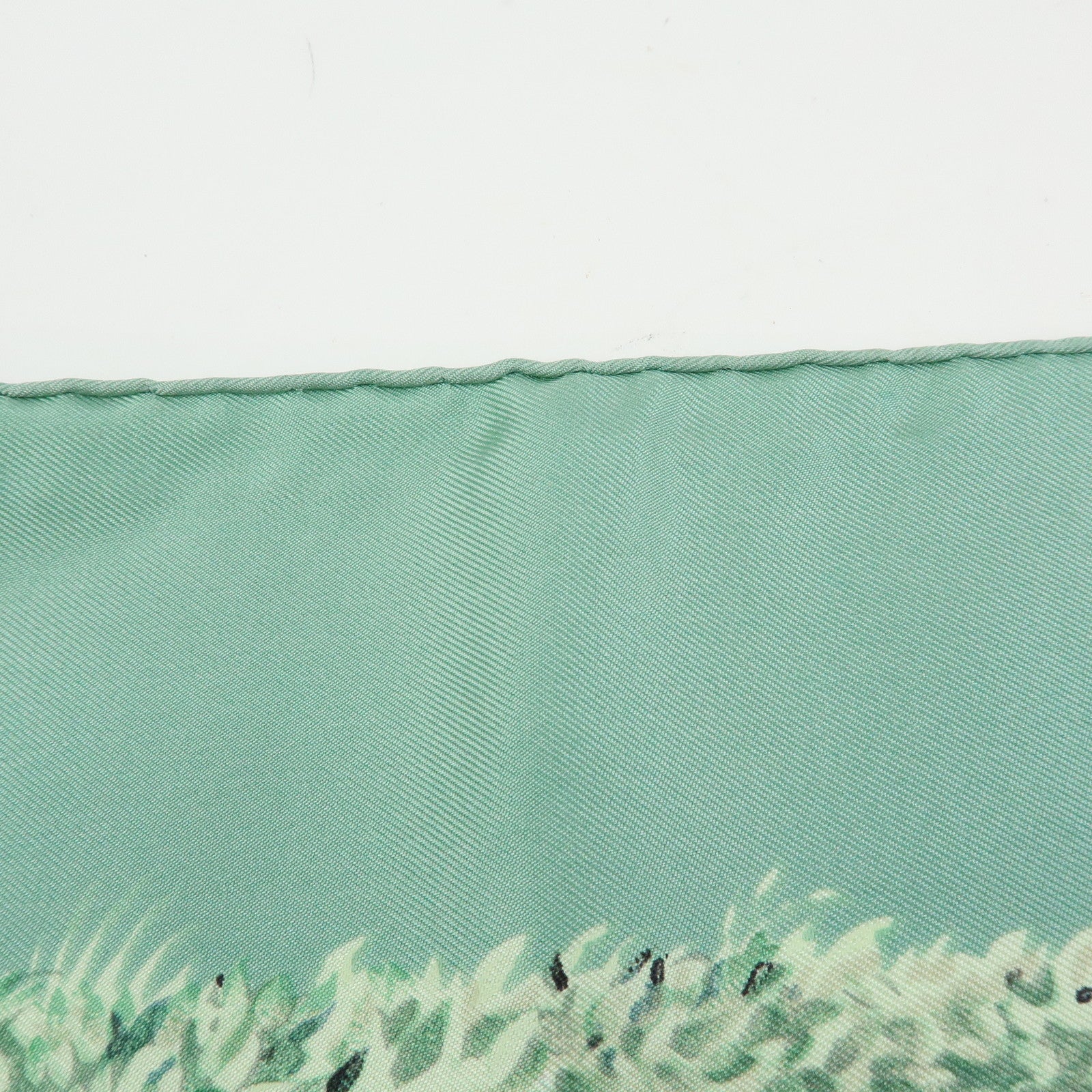 HERMES Carre 90 Silk 100% Scarf EQUATEUR Light Green Brown White
