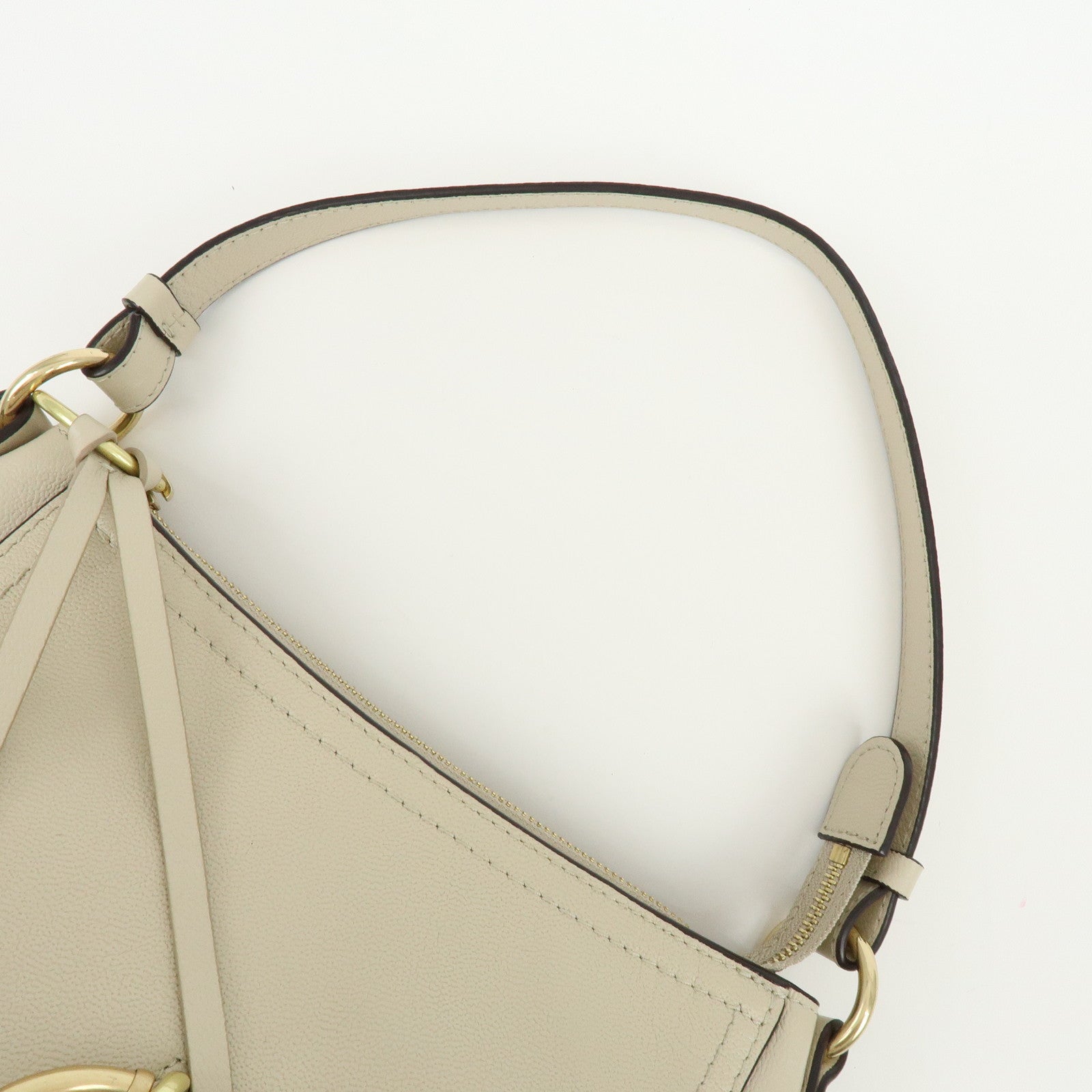 Chloe See By Chloe Joan Leather Shoulder Bag Hand Bag Beige