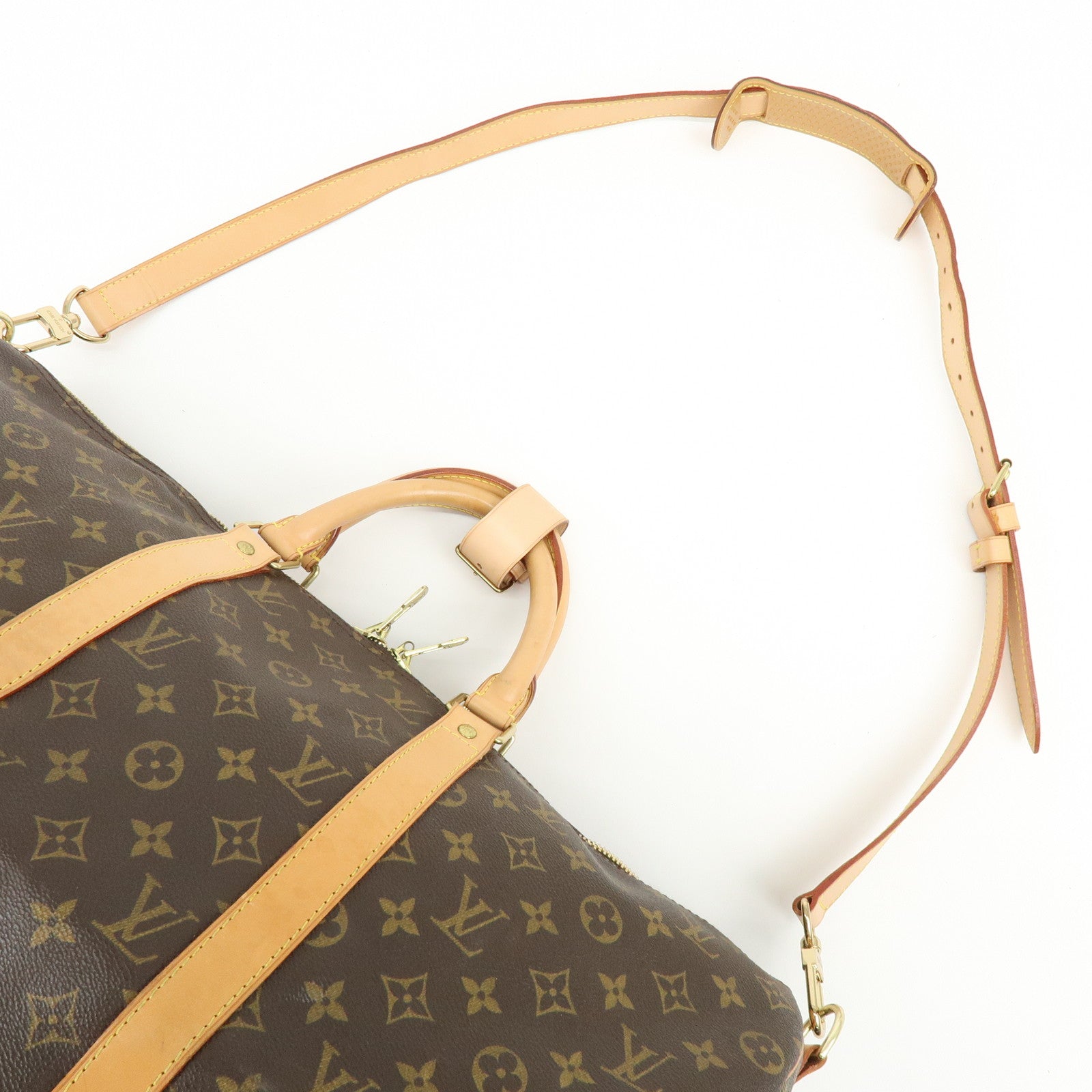 Louis Vuitton Monogram Keep All Bandouliere 50 Boston Bag Brown M41416