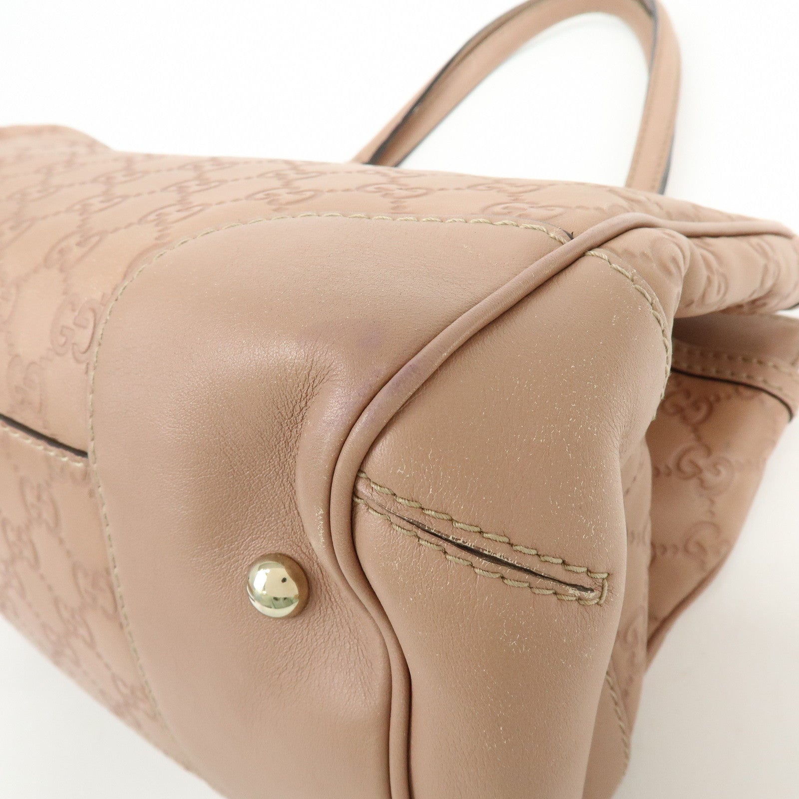 GUCCI Guccissima Leather Mayfair Tote Shoulder Bag Pink