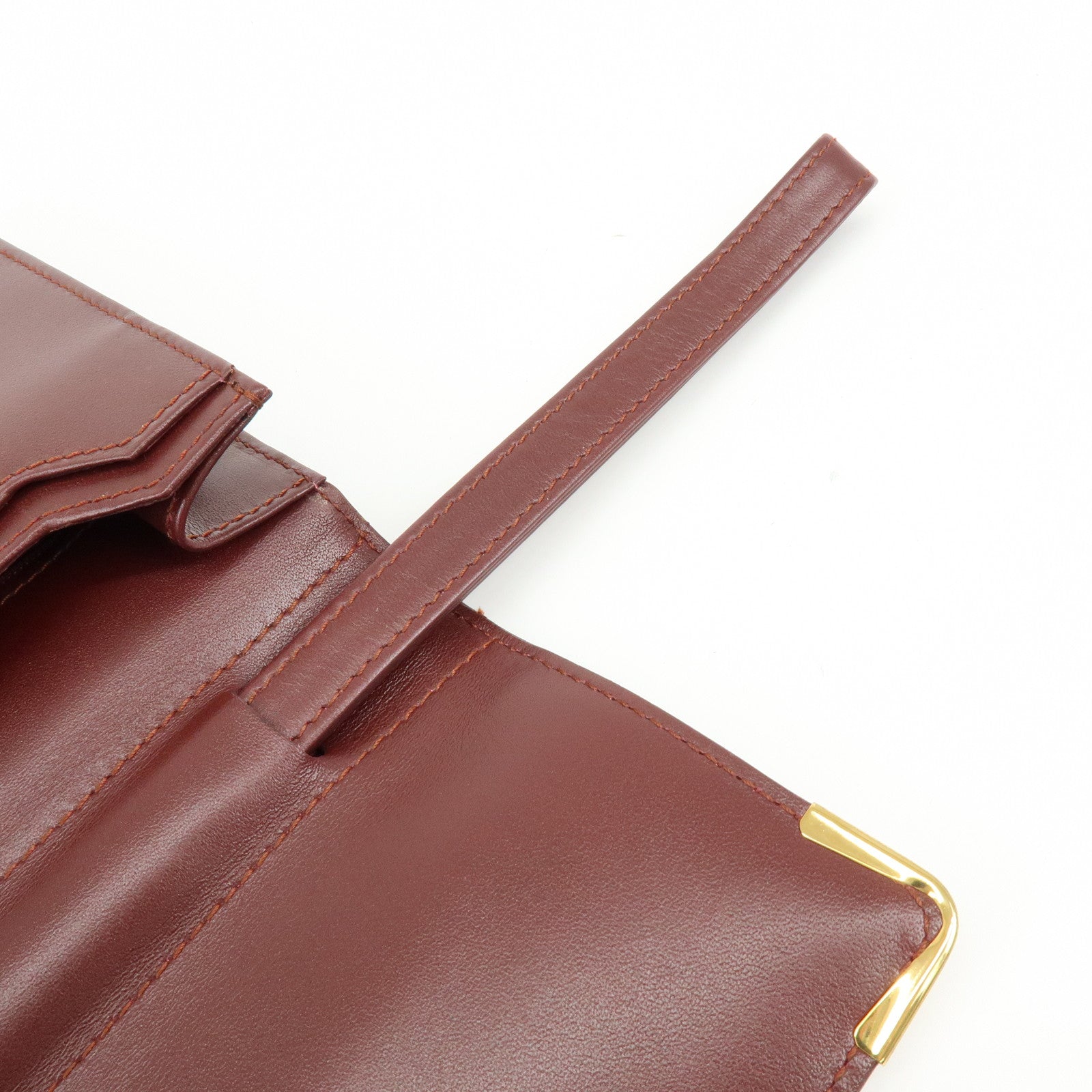 Cartier Must de Cartier Leather Clutch Bag Bordeaux