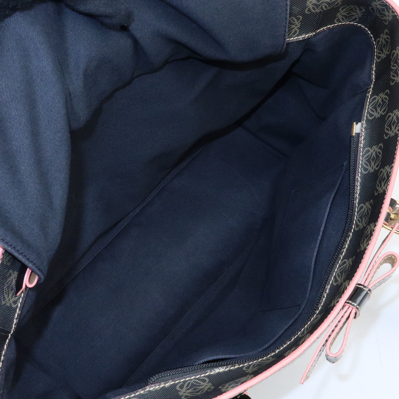 LOEWE Anagram PVC Patent Leather Tote Bag Shoulder Bag Black Pink