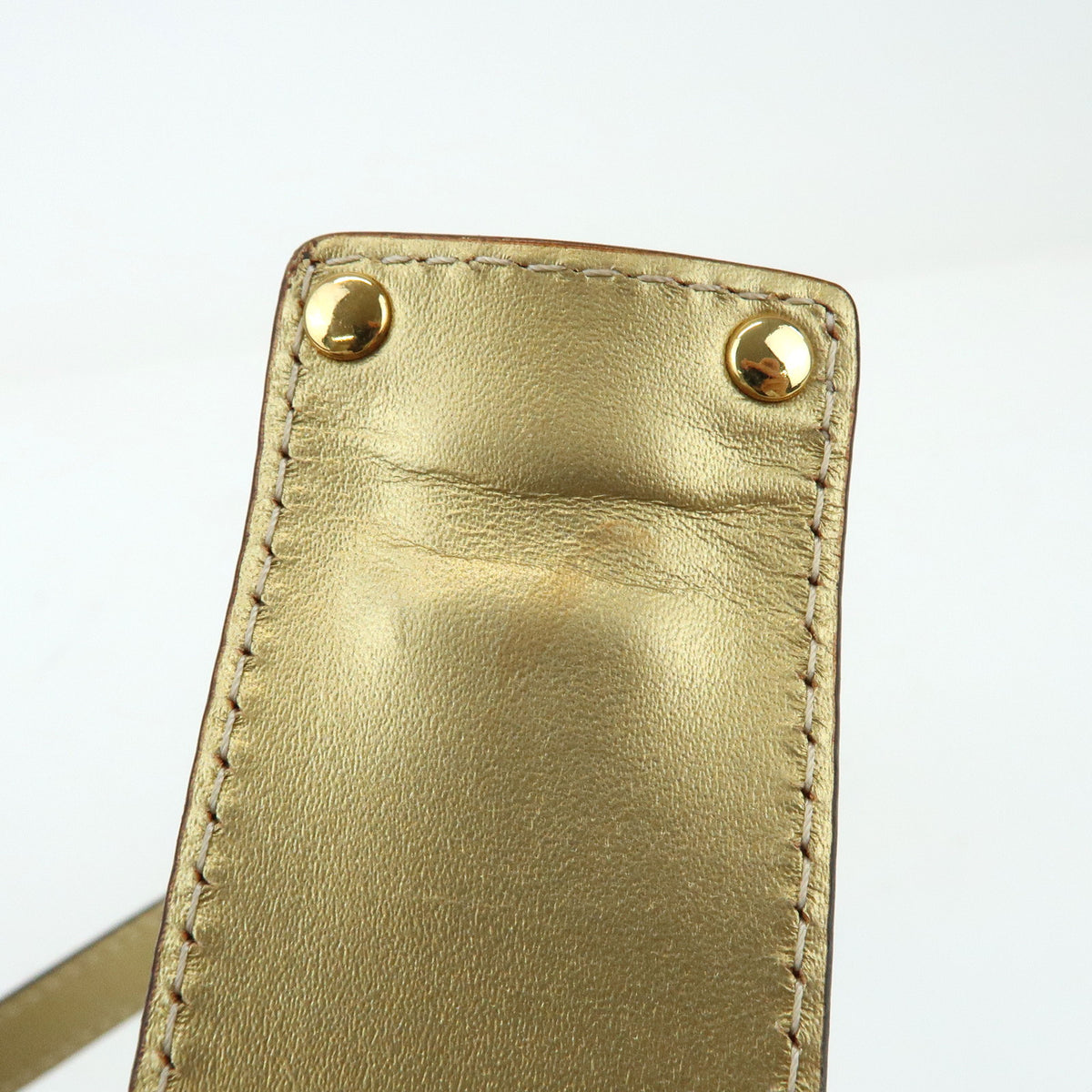 LOEWE Repeat Anagram PVC Leather Shoulder Bag White Gold