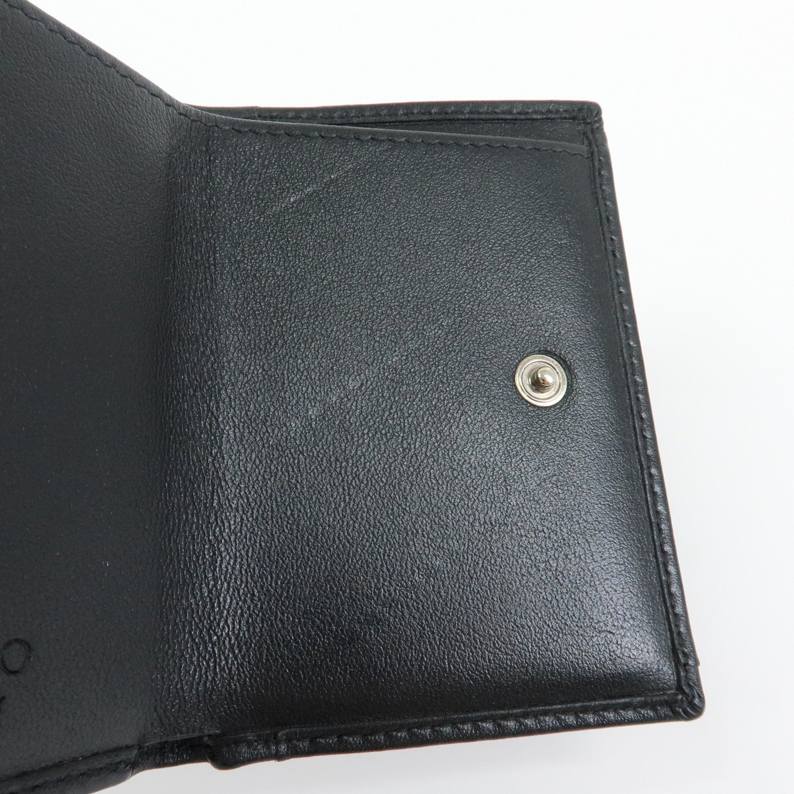 JIMMY CHOO Star Studs Leather Compact Tri-fold Wallet Black