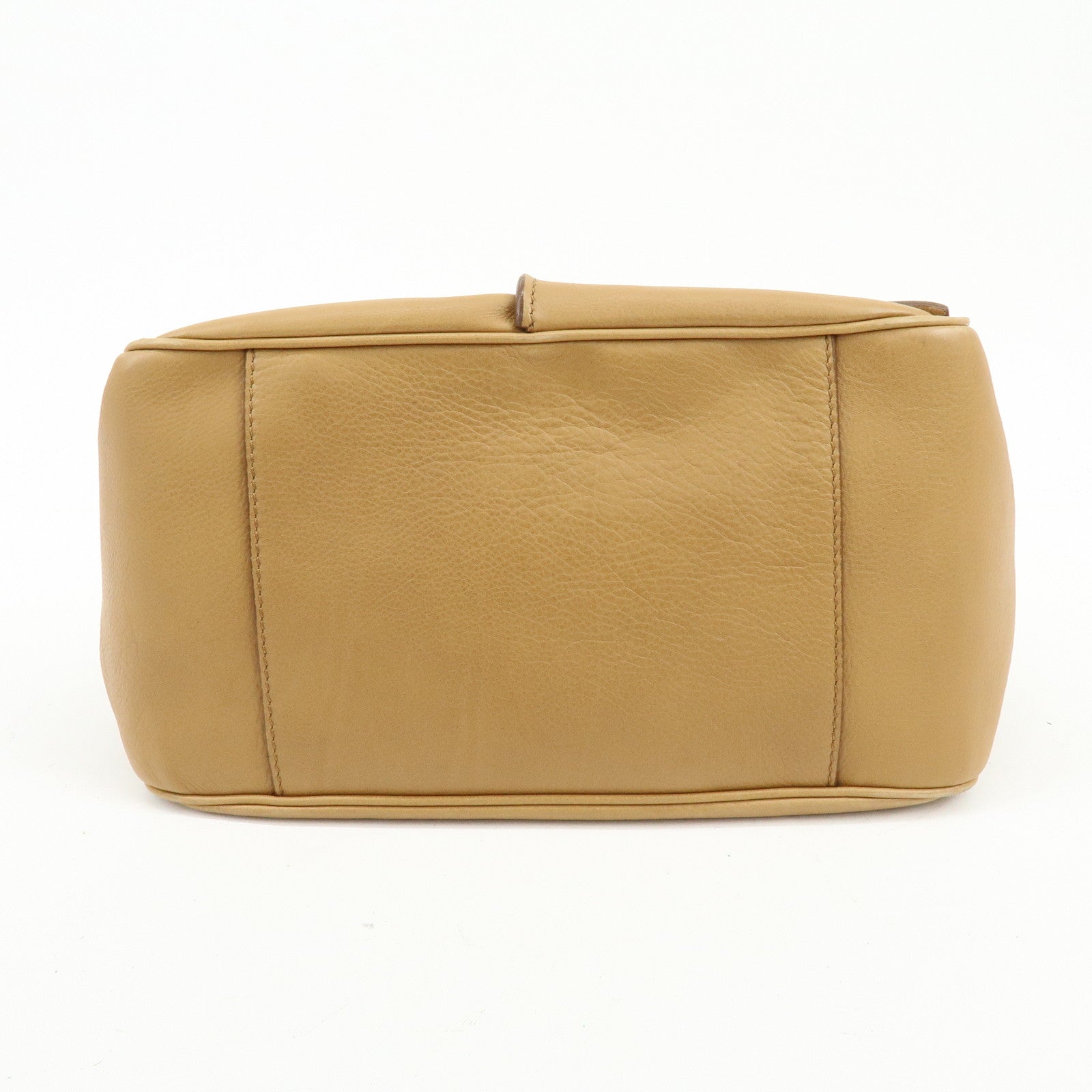 CELINE Blossom Leather Hand Bag Shoulder Bag Beige