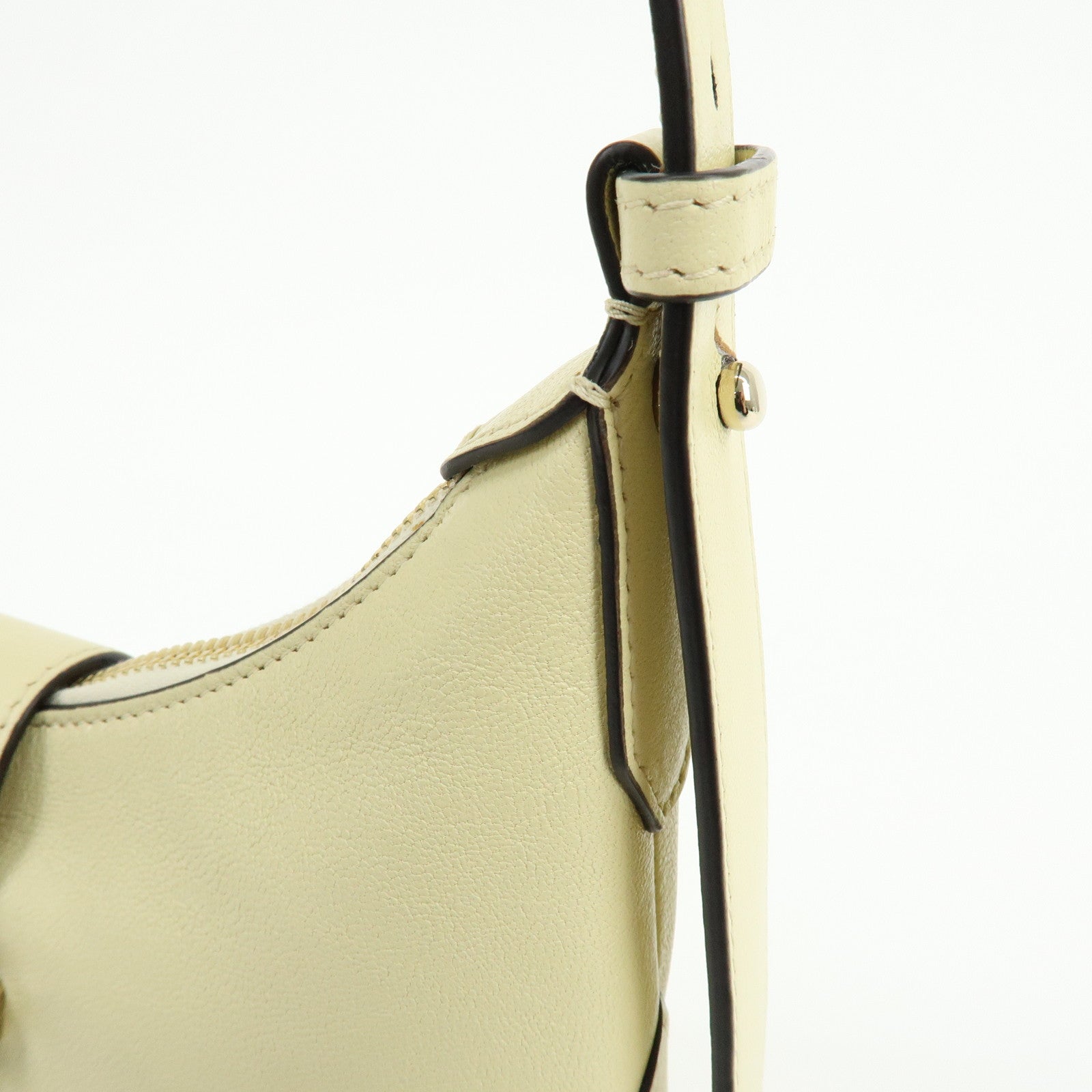 JIMMY CHOO Flap Leather Hand Bag Shoulder Bag Yellow Beige