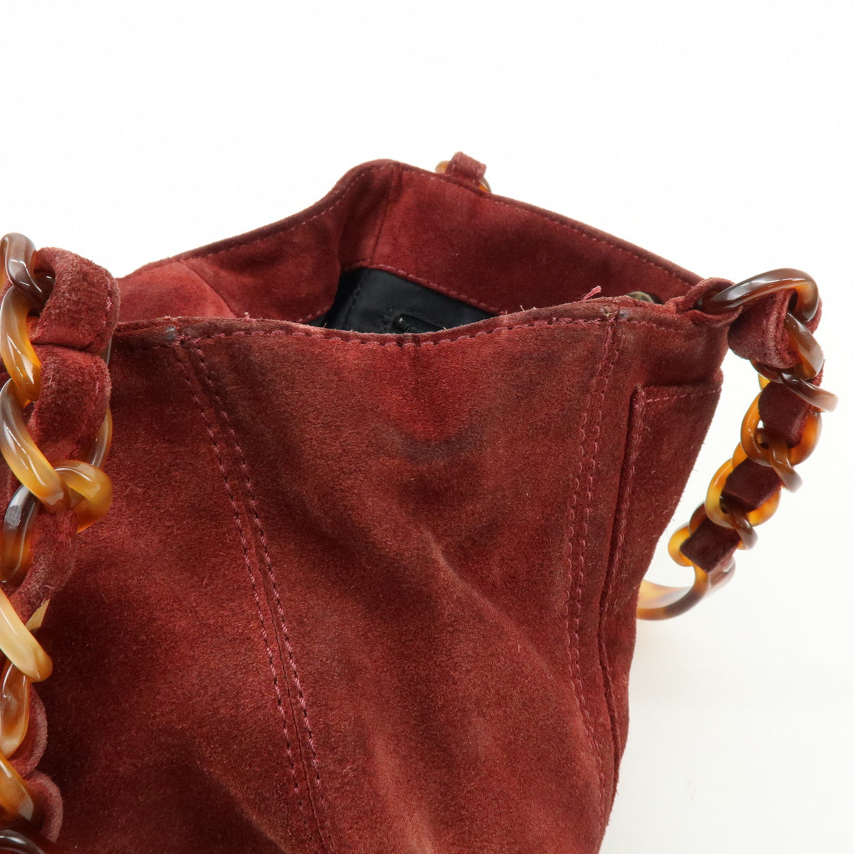 CHANEL COCO Mark Suede Leather Hand Bag Tote Bag Bordeaux