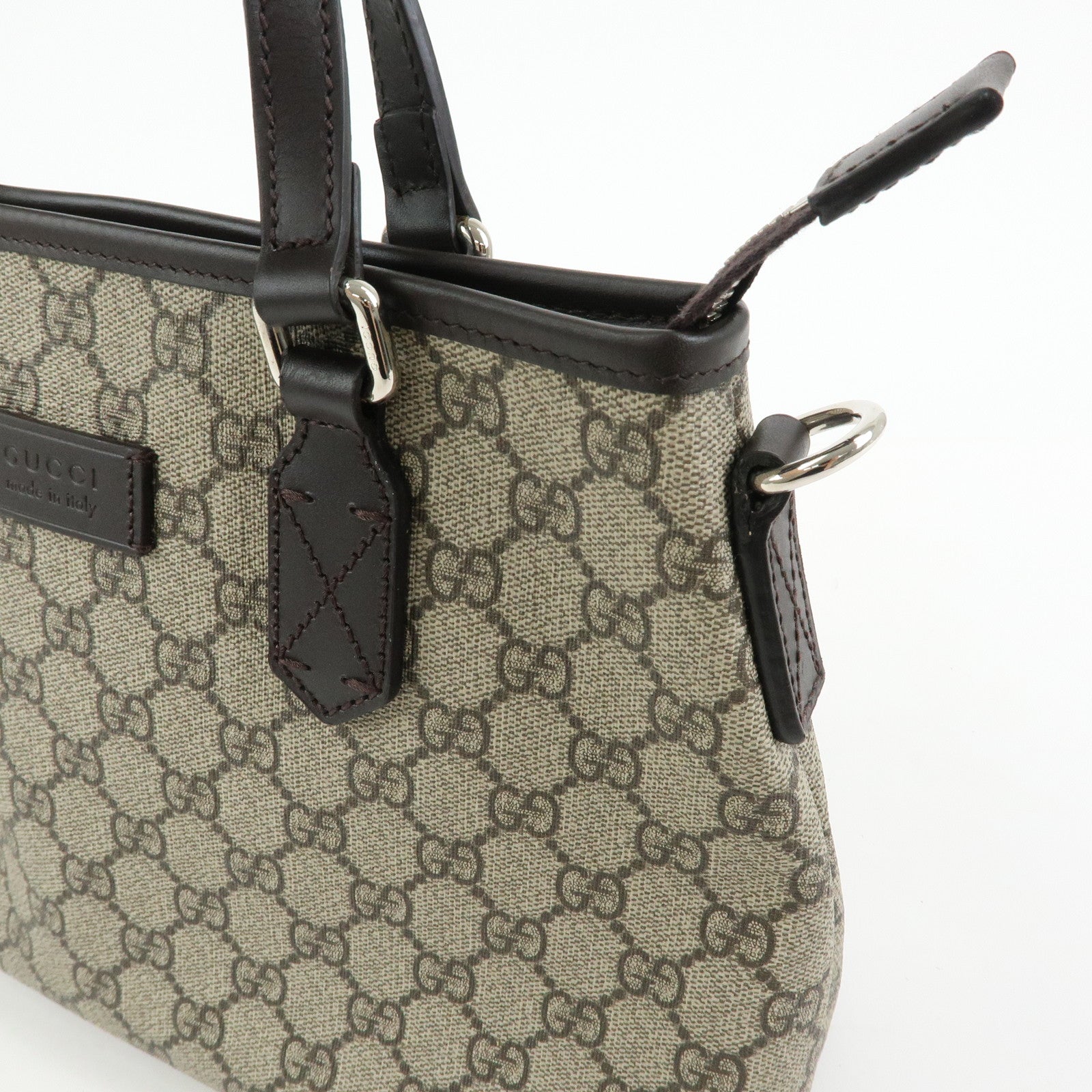 GUCCI GG Supreme 2Way Bag Hand Bag Shoulder Bag Beige Brown 429019