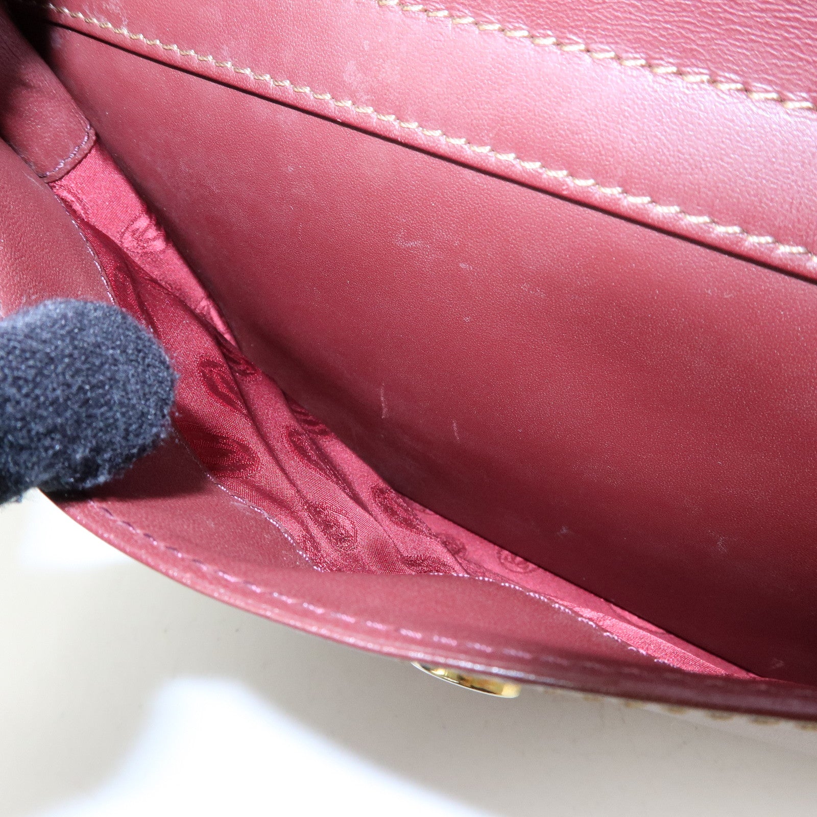 Cartier Must de Cartier Leather Shoulder Bag Bordeaux