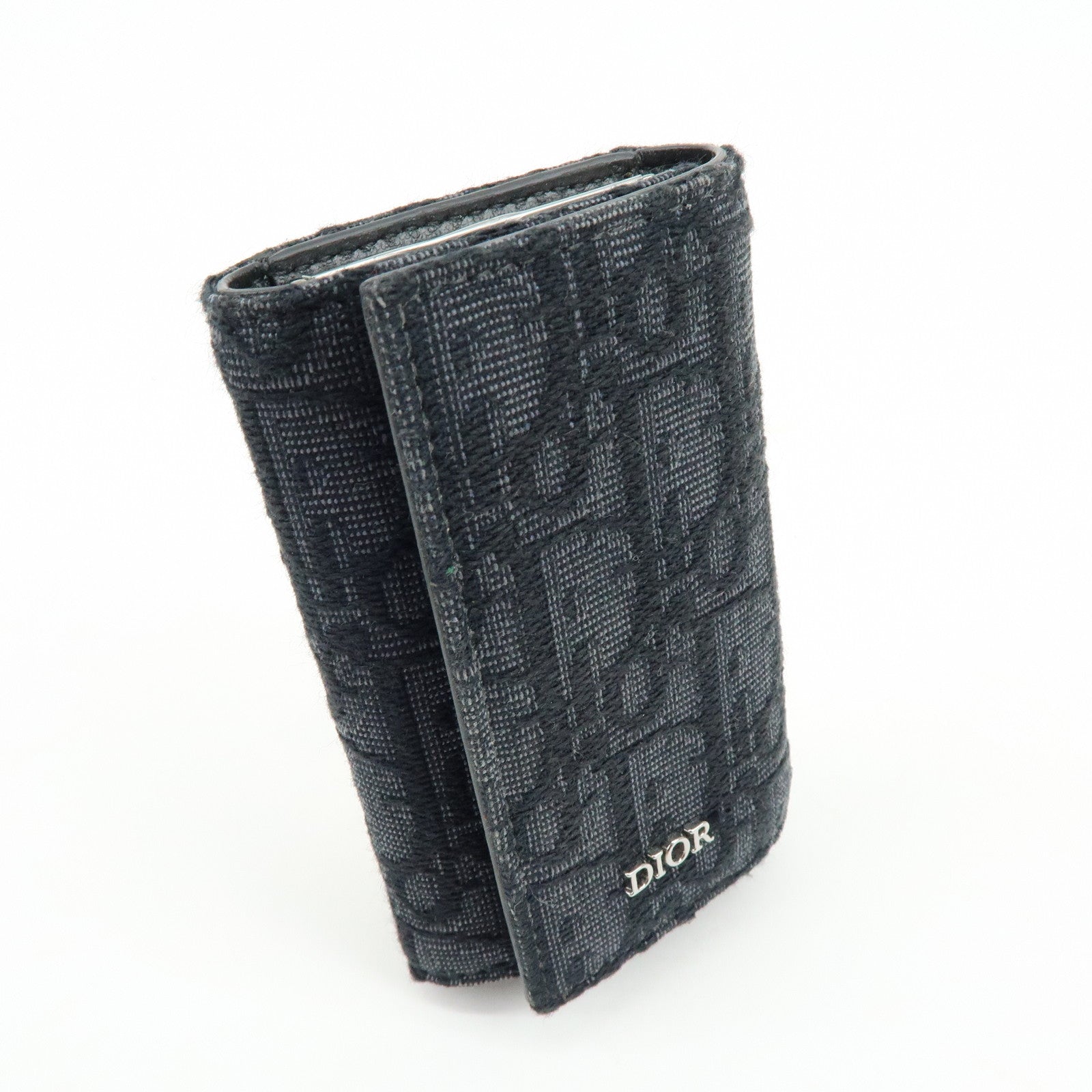 Christian Dior Oblique Canvas Leather 6 Rings Key Case Black