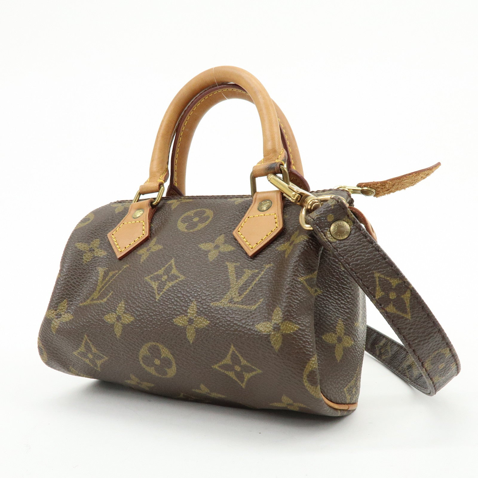Louis Vuitton Monogram Mini Speedy Hand Bag and Strap Brown M41534 Lot