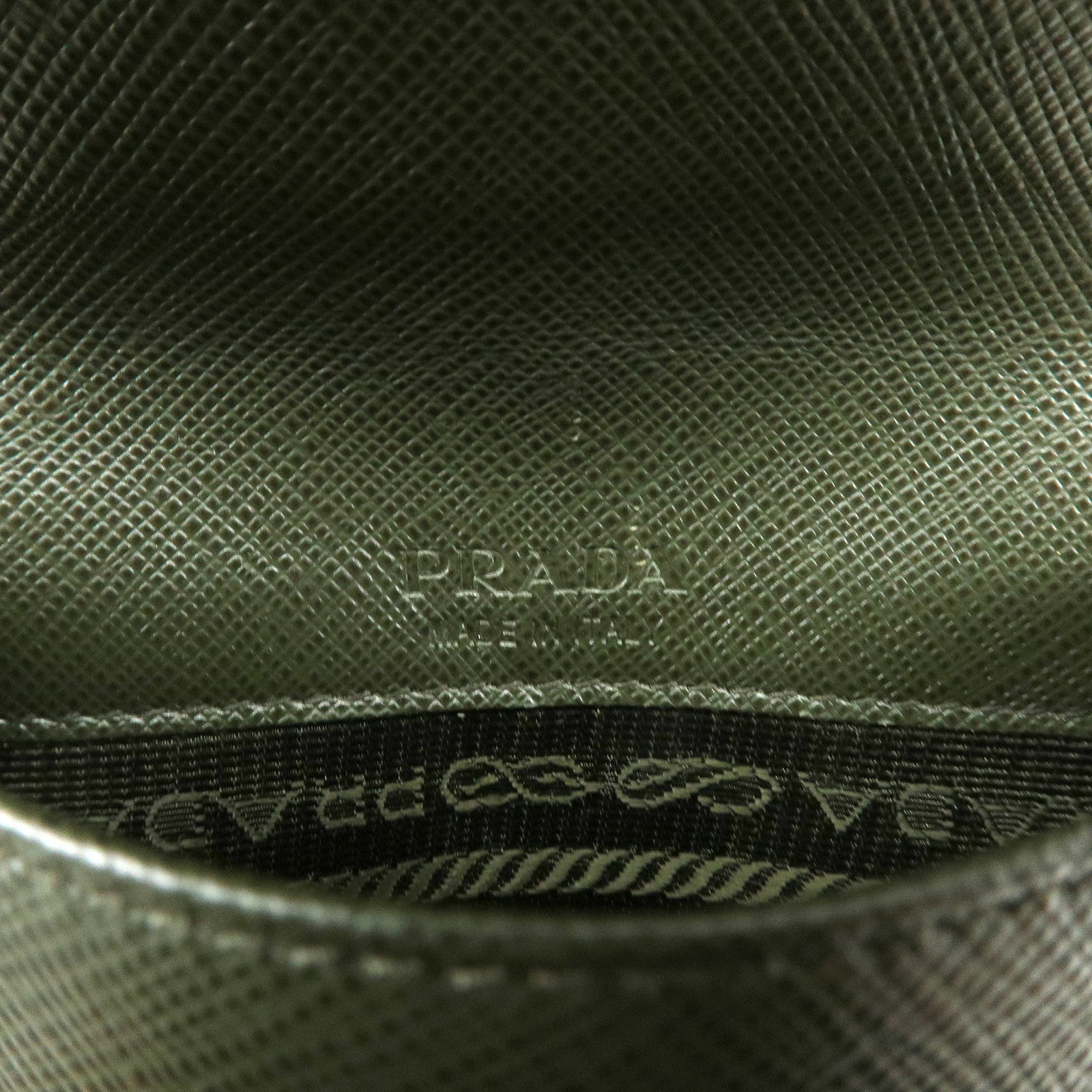 PRADA Triangle Logo Saffiano Leather Adjustable Shoulder Bag Khaki