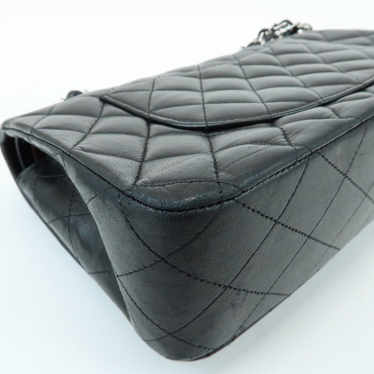 CHANEL Matelasse 25 Double Flap Lamb Skin Chain Shoulder Bag A01112