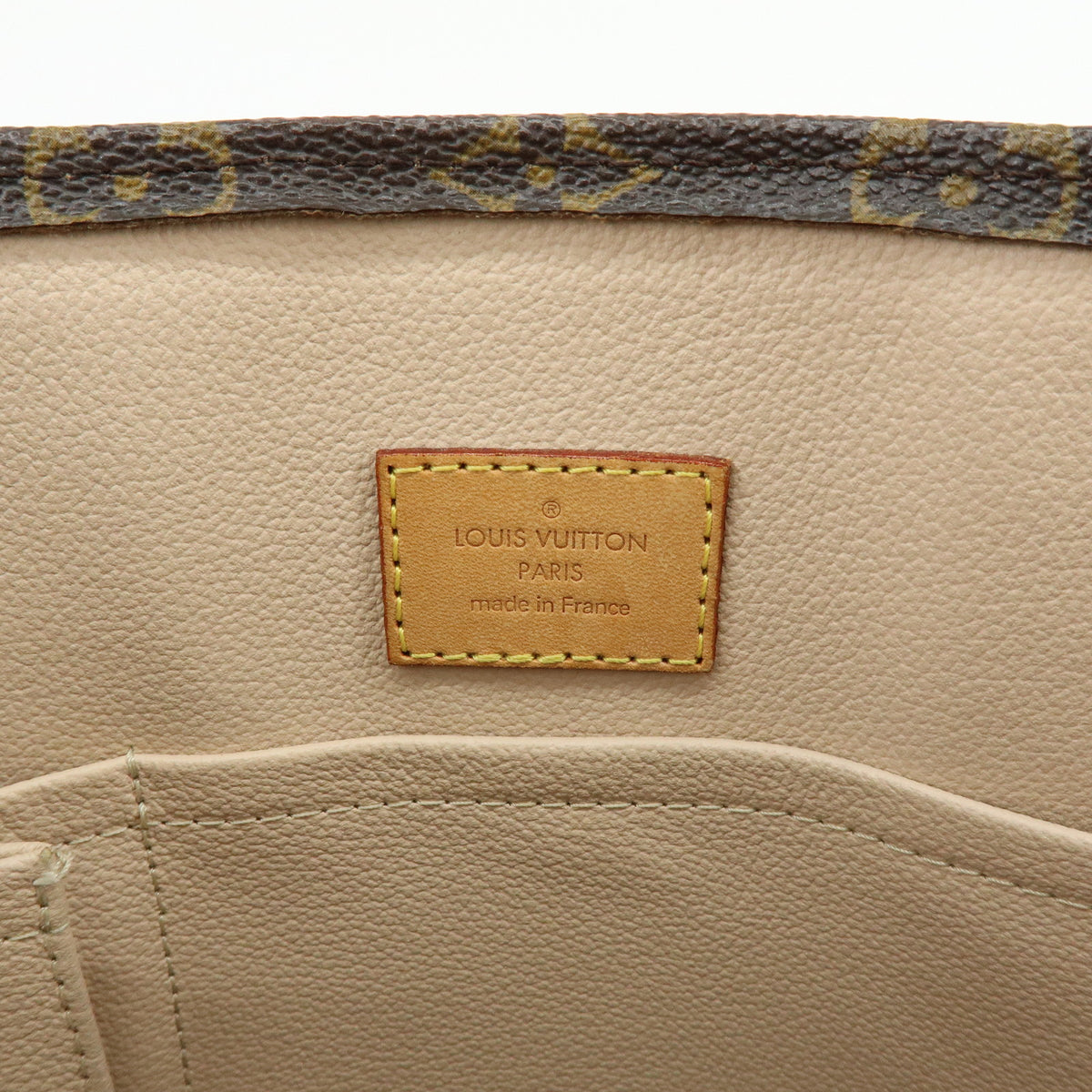 Louis Vuitton Monogram Sac Plat Tote Bag Hand Bag Brown M51140
