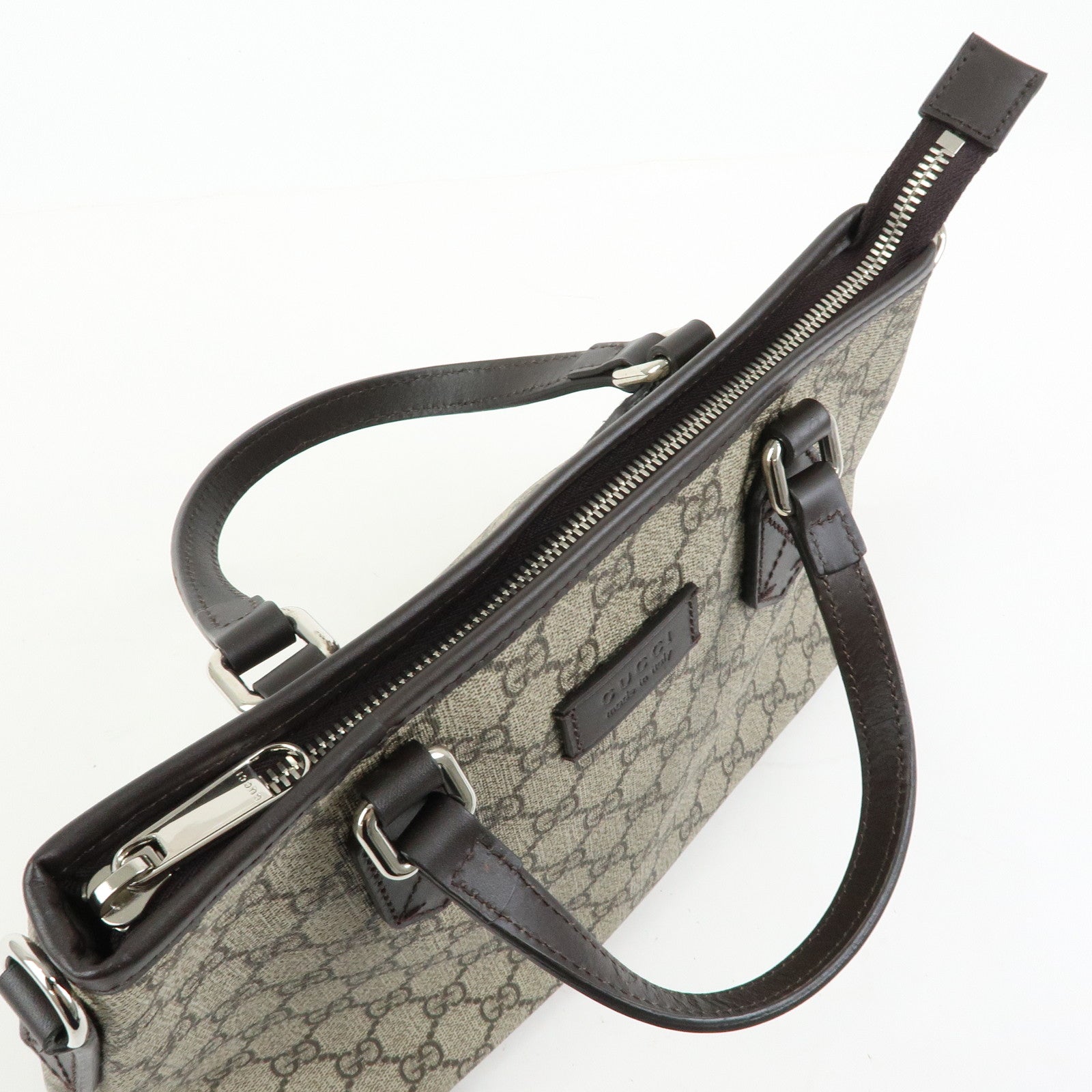 GUCCI GG Supreme 2Way Bag Hand Bag Shoulder Bag Beige Brown 429019