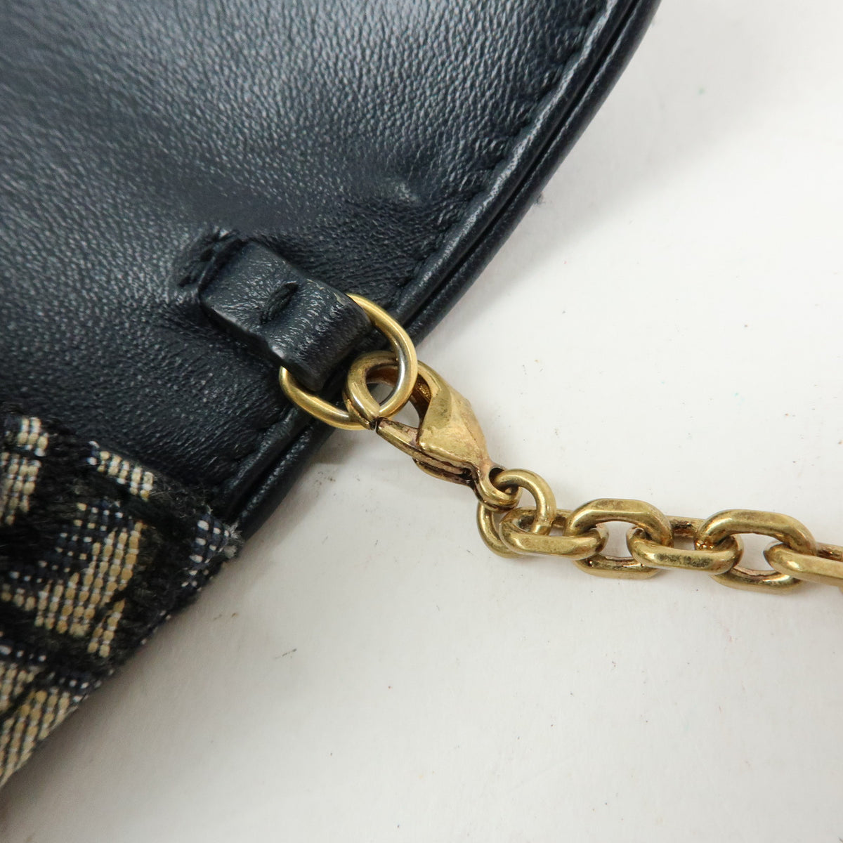 Christian Dior Oblique Saddle Jacquard Canvas Chain Shoulder Pouch