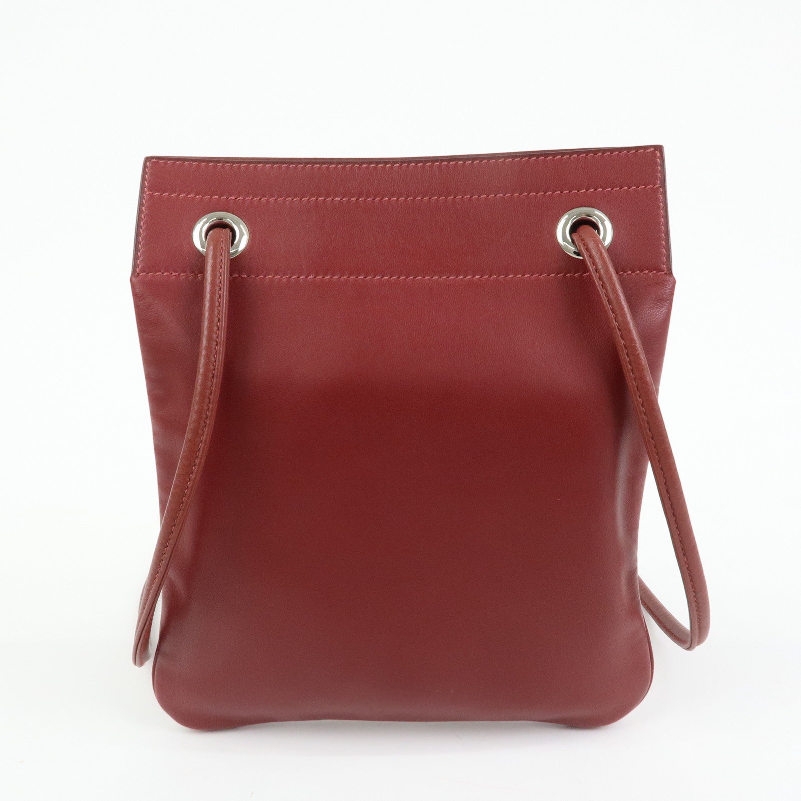 HERMES Sac Aline Mini Veau Swift Shoulder Bag C Stamped Rouge H