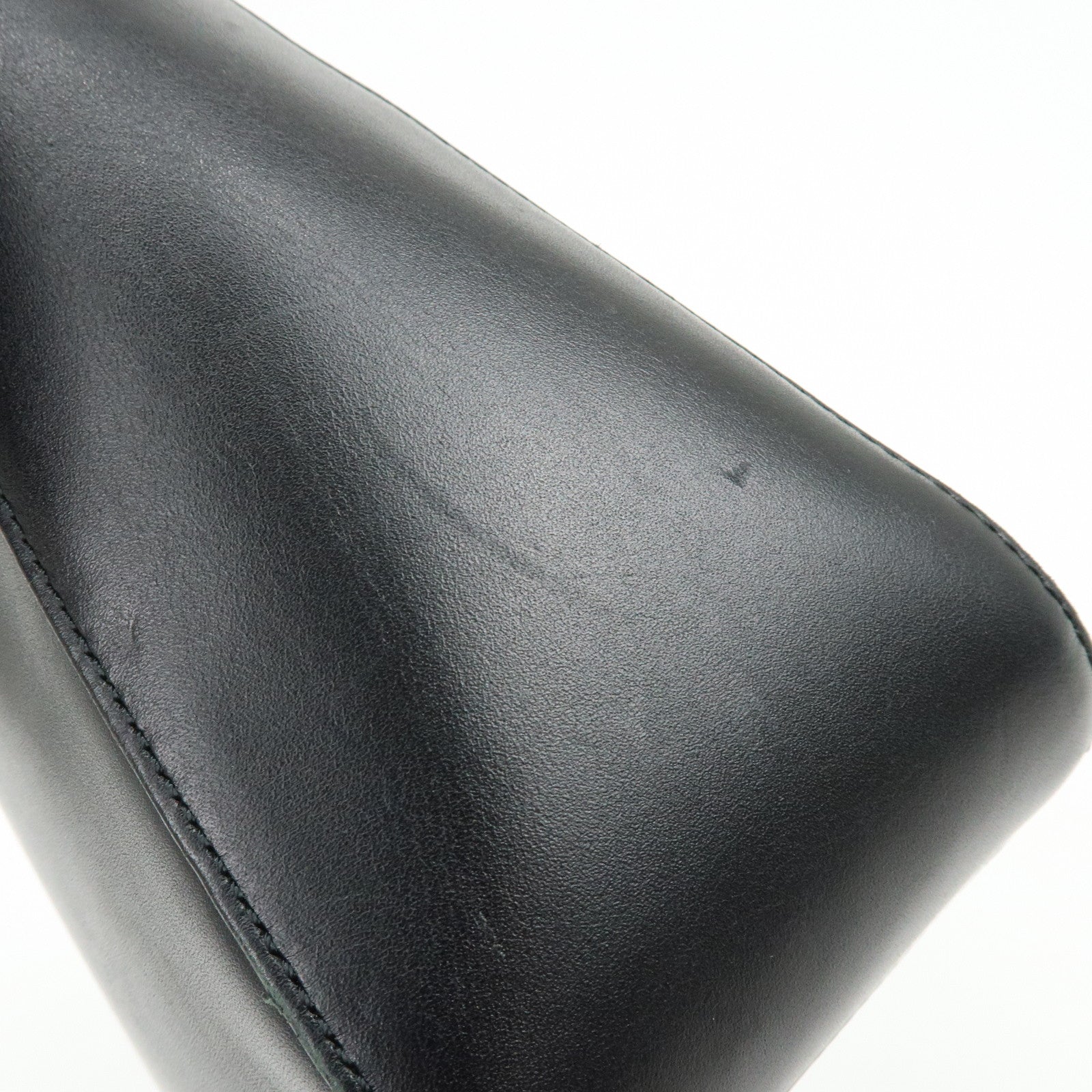 BURBERRY Logo Leather Tote Bag Hand Bag Nova Plaid Black