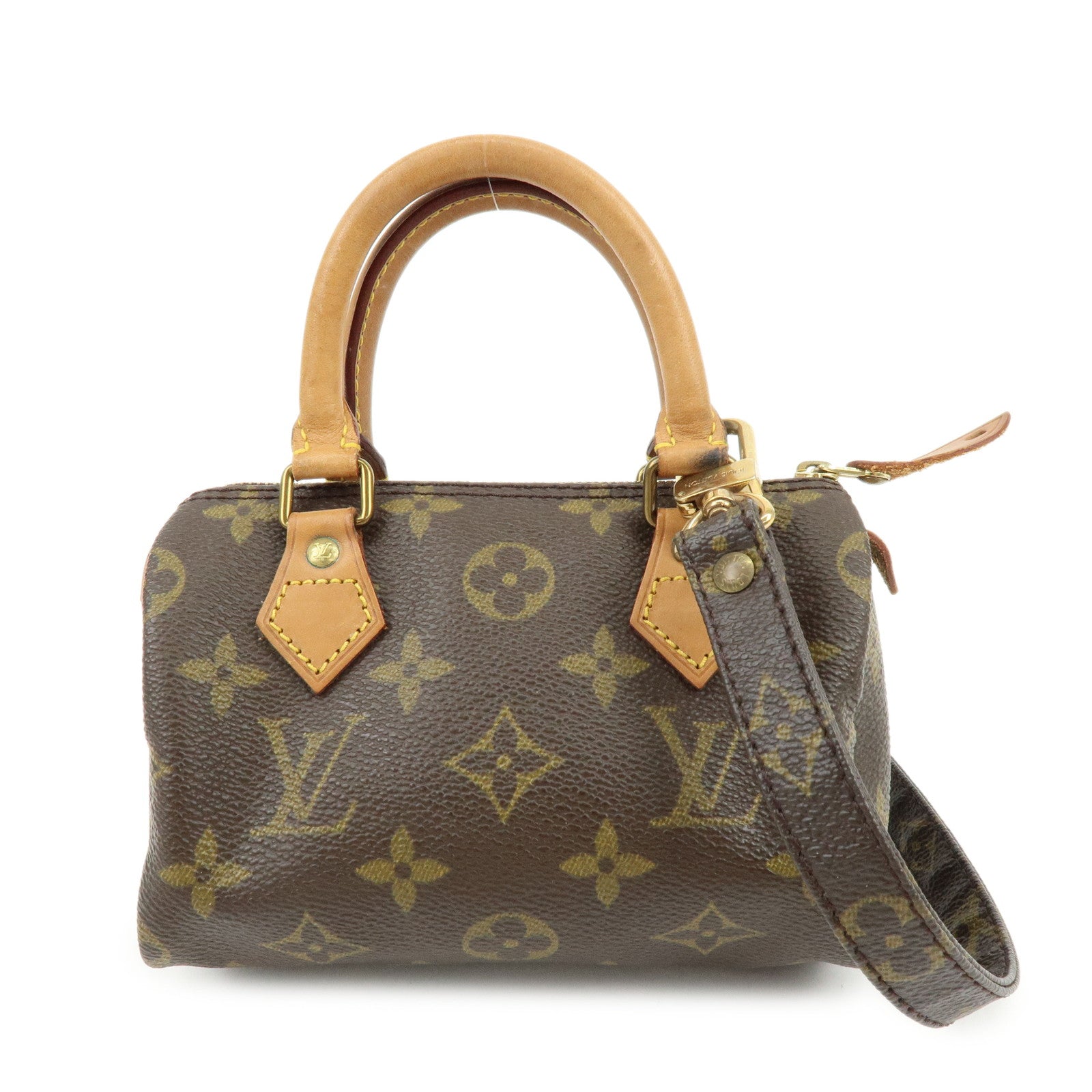 Louis Vuitton Monogram Mini Speedy Hand Bag and Strap Brown M41534 Lot