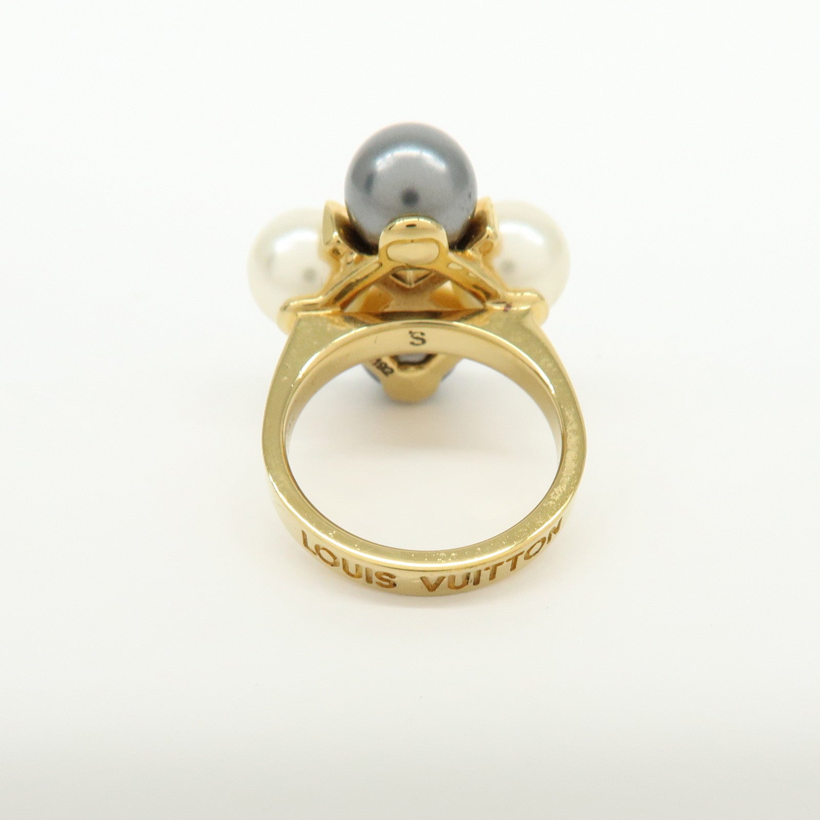 Louis Vuitton Bague Clemence Arrivee Imitation Pearl Ring M67017 S