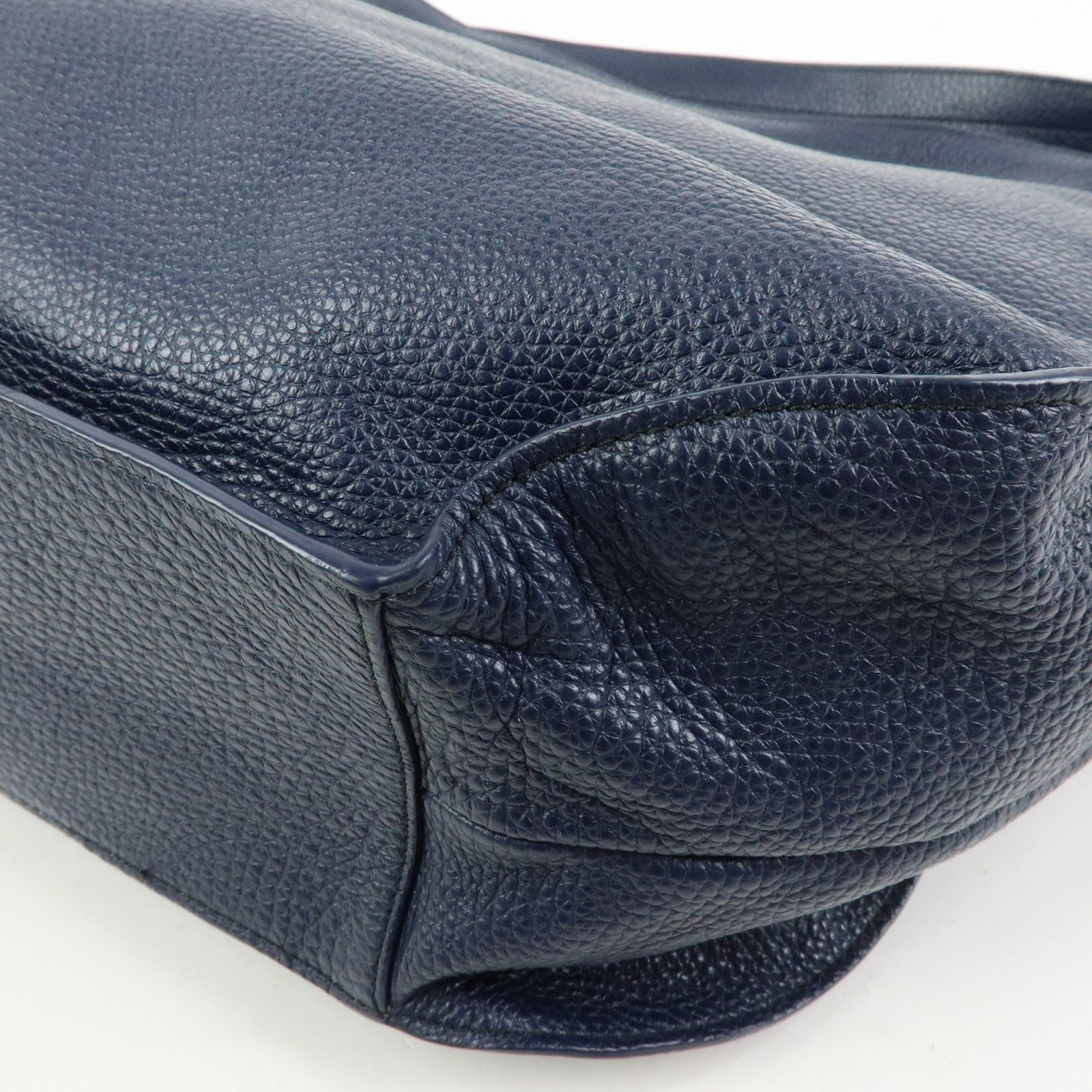 FURLA Leather Shoulder Bag Hand Bag Hobo Bag Dark Navy