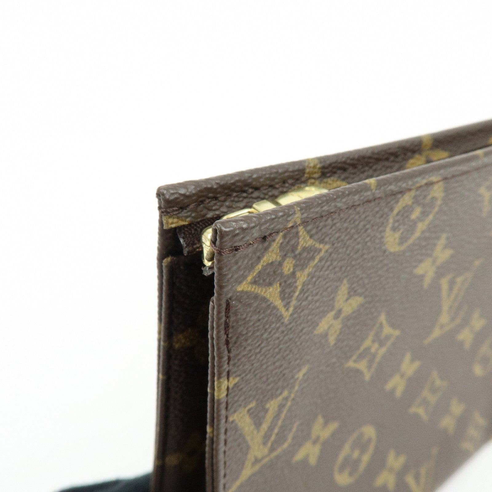 Louis Vuitton Monogram Poche Toilette 19 Clutch Bag Pouch Brown M47544