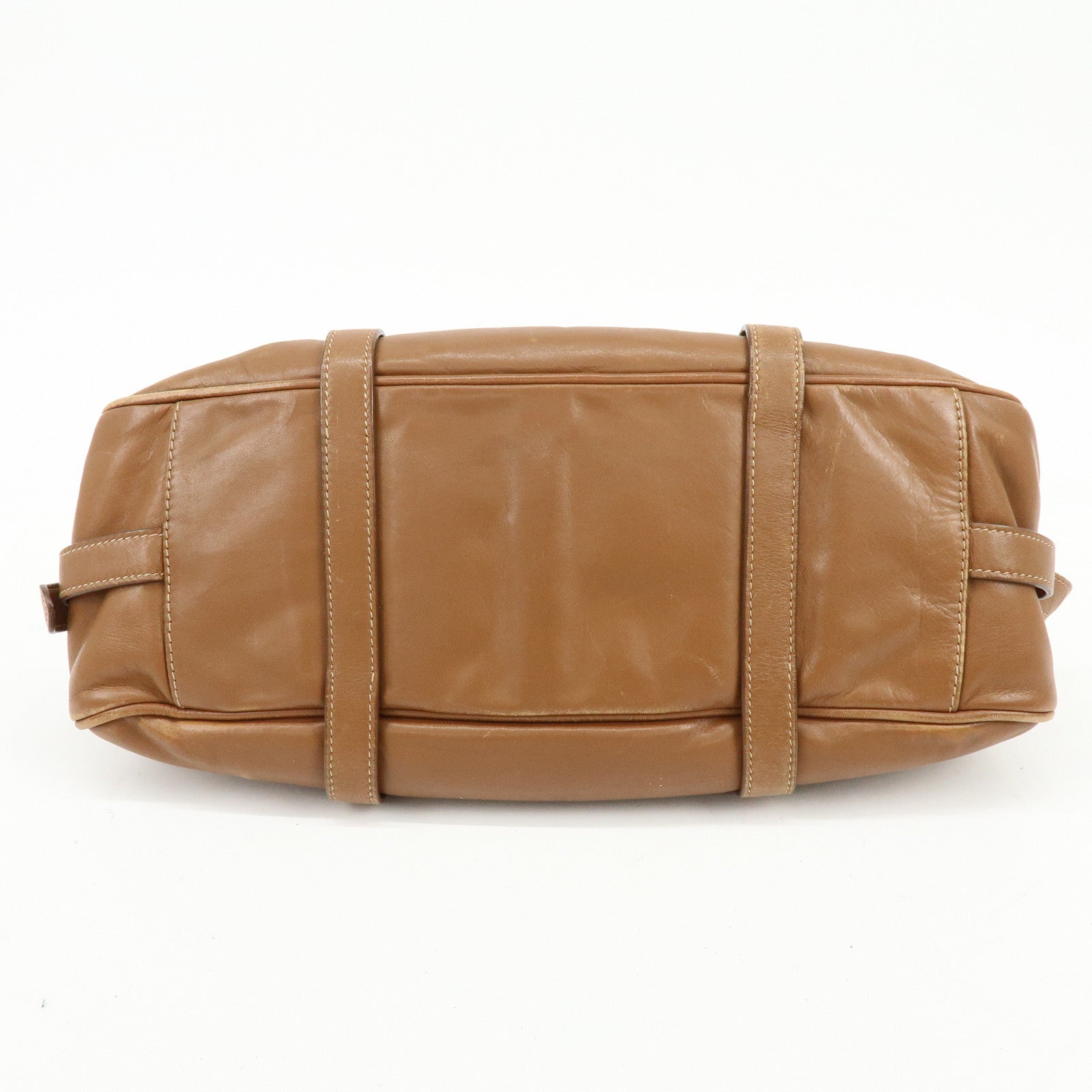 PRADA Leather 2Way Bag Hand Bag Shoulder Bag Brown