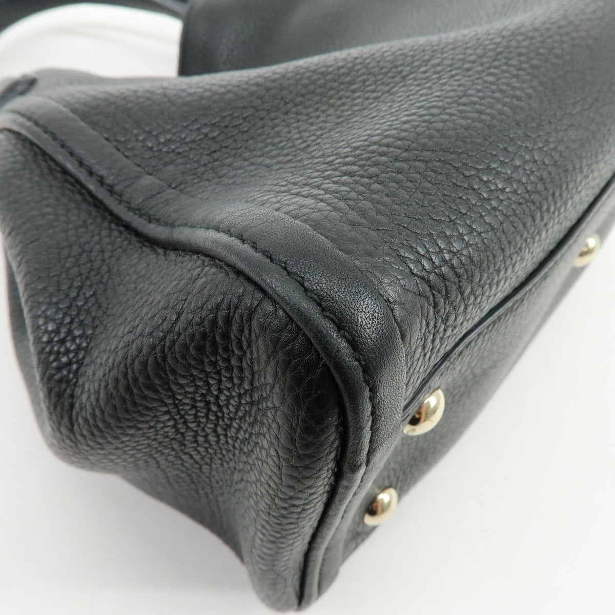 GUCCI SOHO Interlocking G Leather 2Way Bag Hand Bag Black 336751