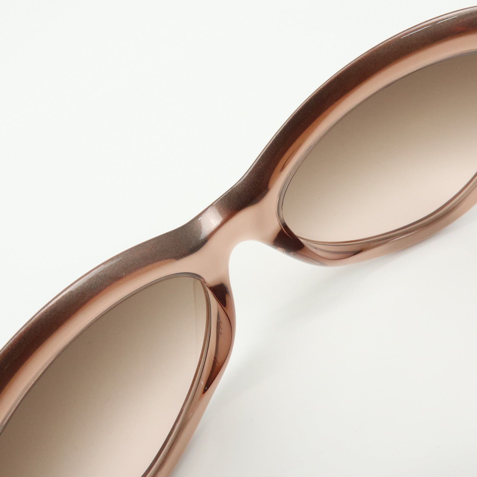 JIMMY CHOO Plastic Oval Cat Eye Sunglasses Transparent Brown