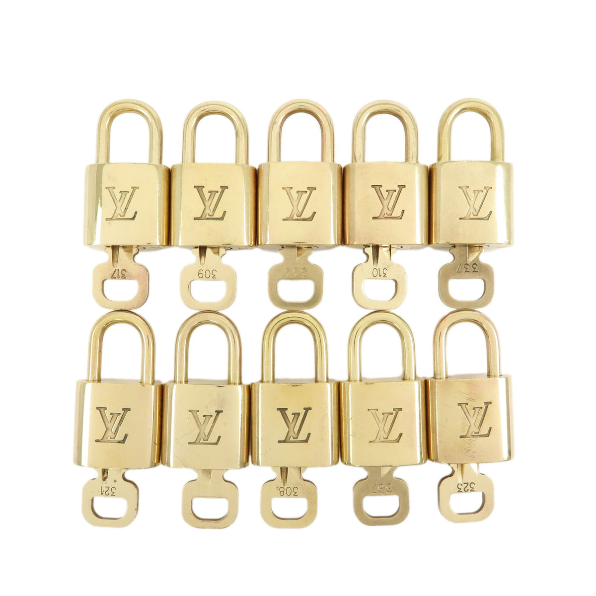 Louis Vuitton Lot of 10 Lock & Key Cadena Key Lock Gold