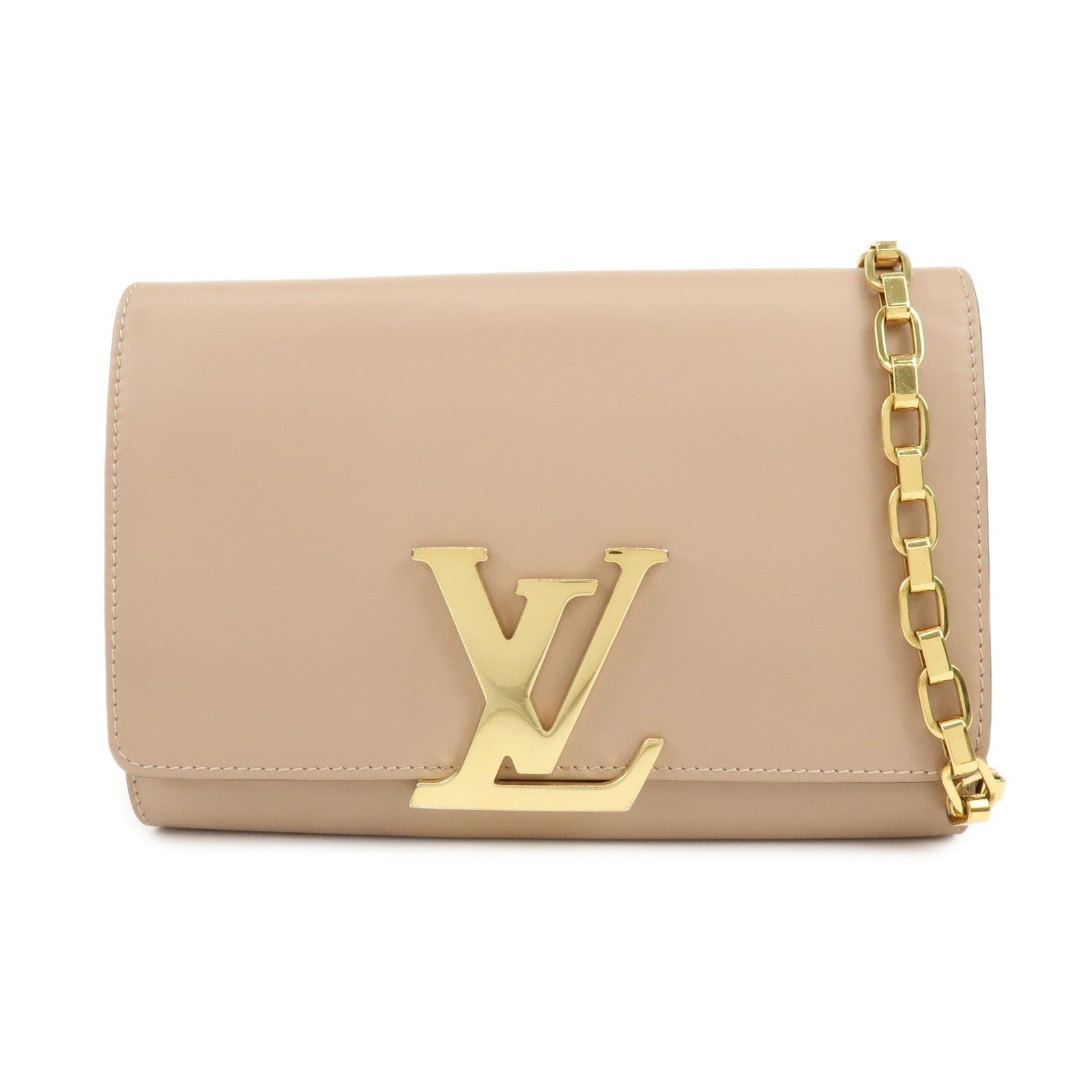Louis Vuitton Pochette Louise GM Leather Chain Shoulder Bag Pink
