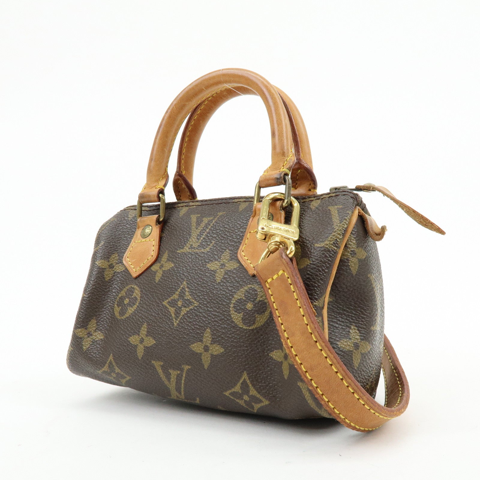 Louis Vuitton Monogram Mini Speedy Hand Bag and Strap Brown M41534 Lot
