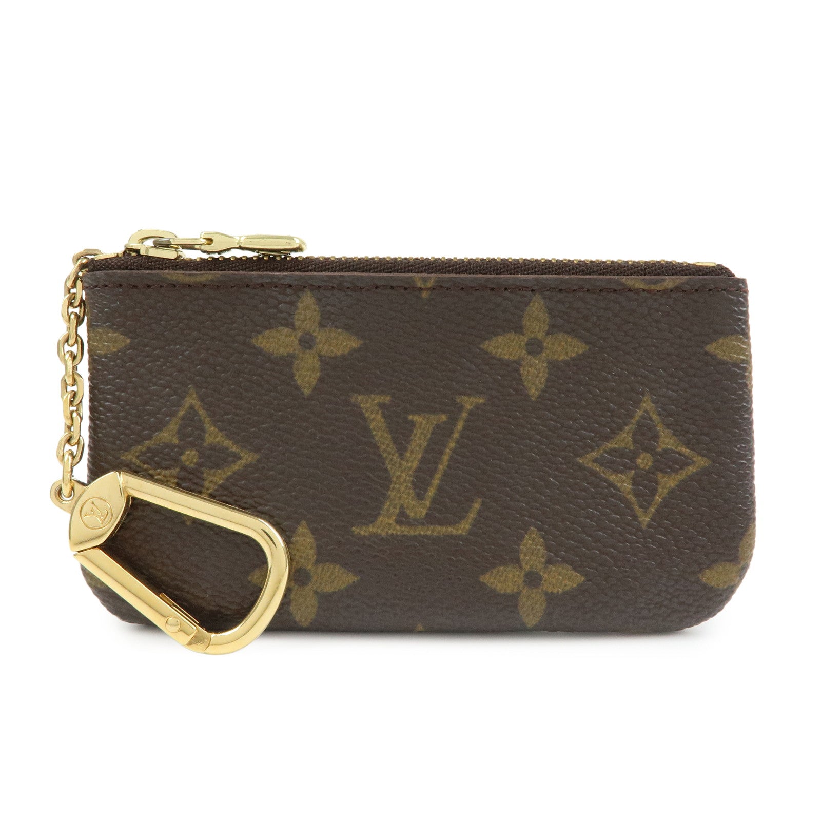 Louis Vuitton Monogram Pochette Cles Coin Case Key Case Brown M62650