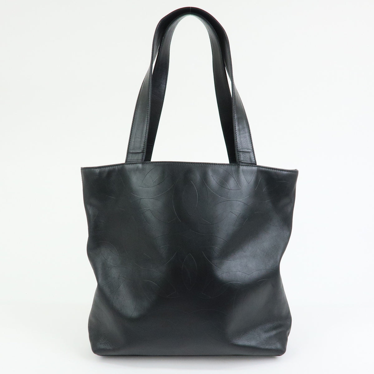 CHANEL COCO Mark Leather Tote Bag Shoulder Bag Black