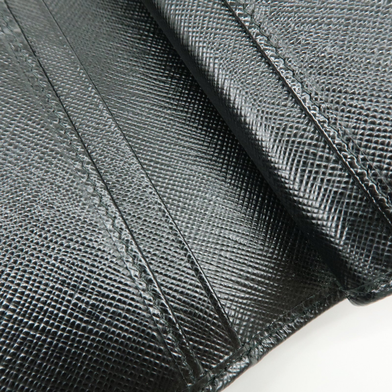 PRADA Saffiano Leather Compact Bi-fold Wallet Black 1ML225