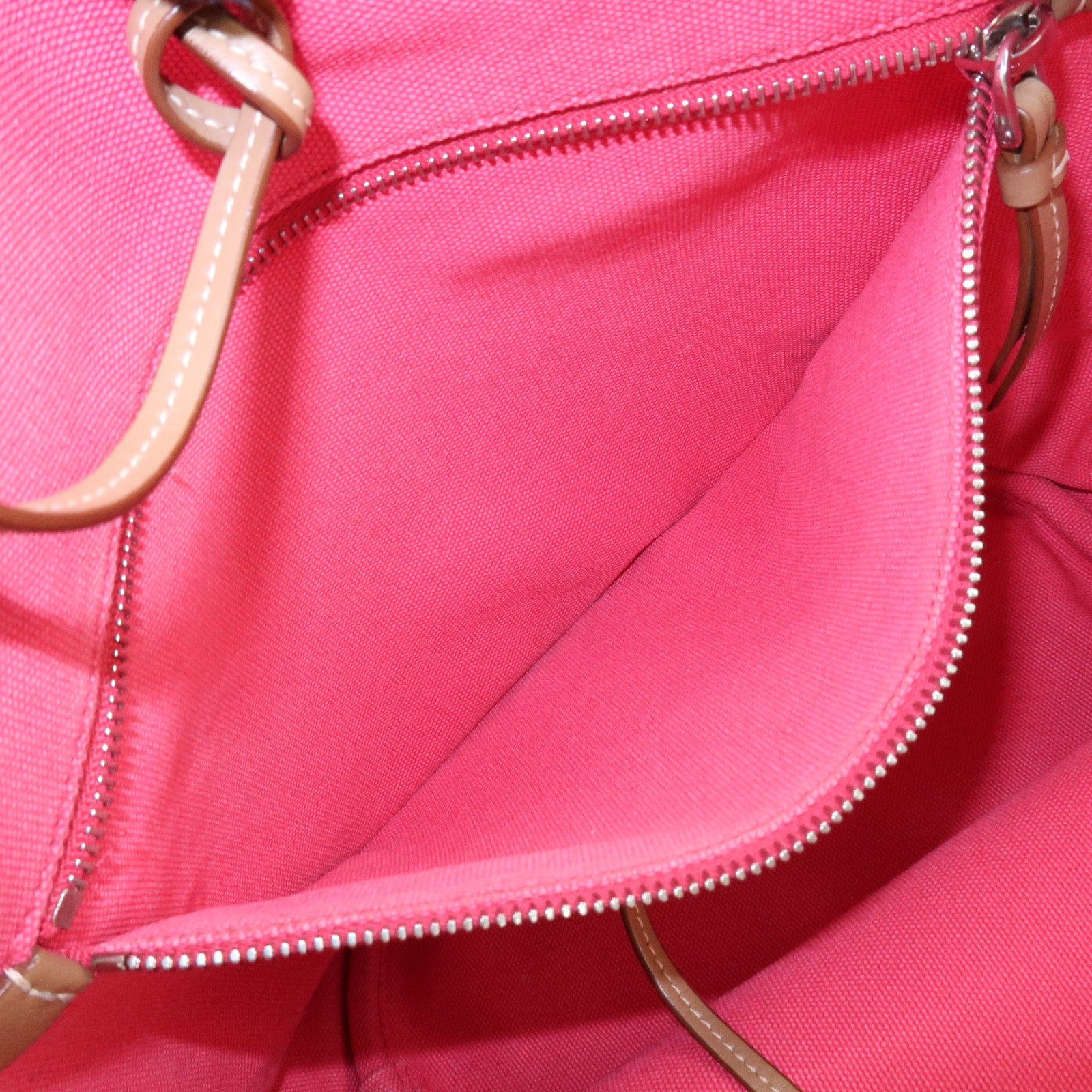PRADA Canapa Triangle Logo Canvas 2Way Bag Hand Bag Pink 1BG163