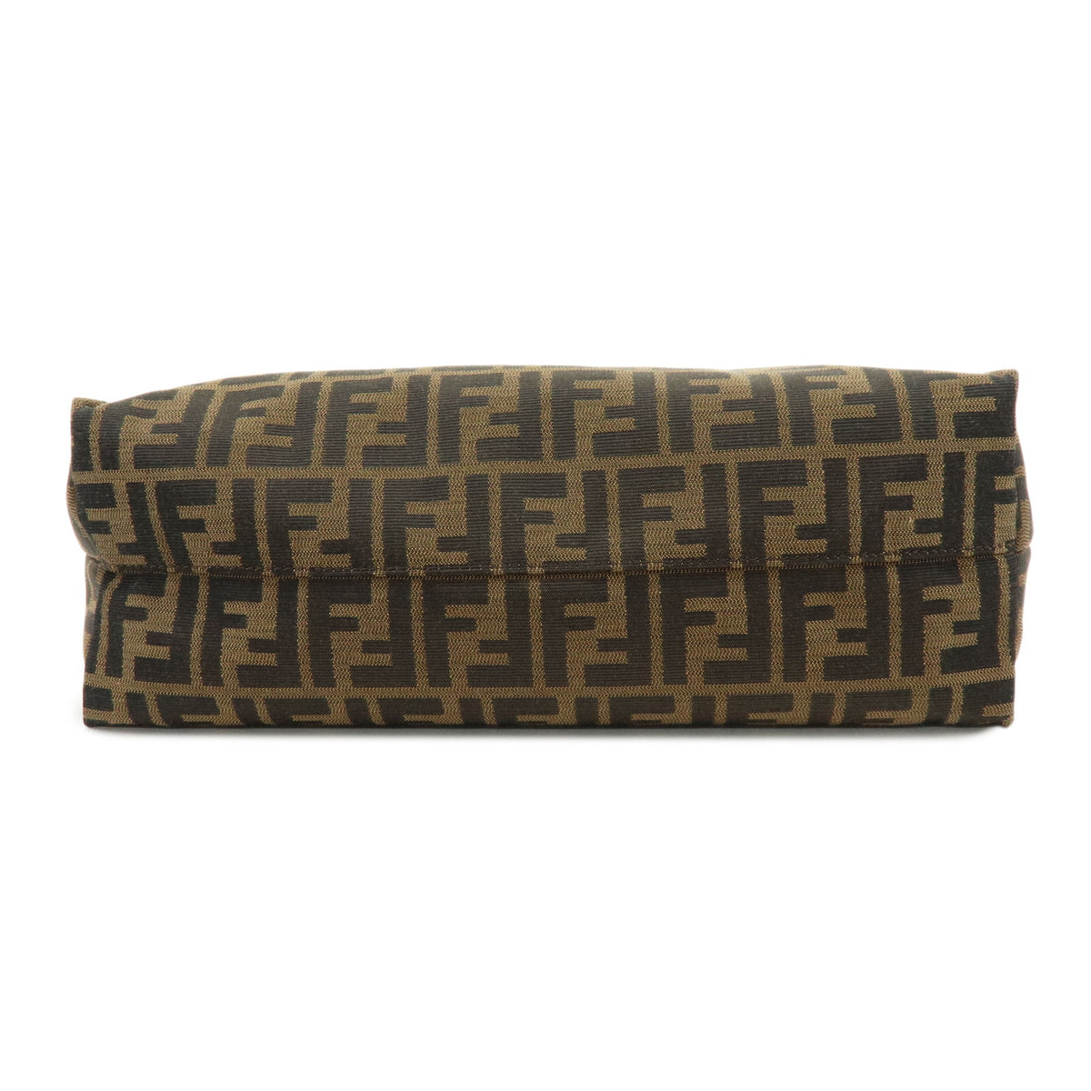 FENDI Zucca Canvas Leather Tote Bag Hand Bag Brown Black 8BH263