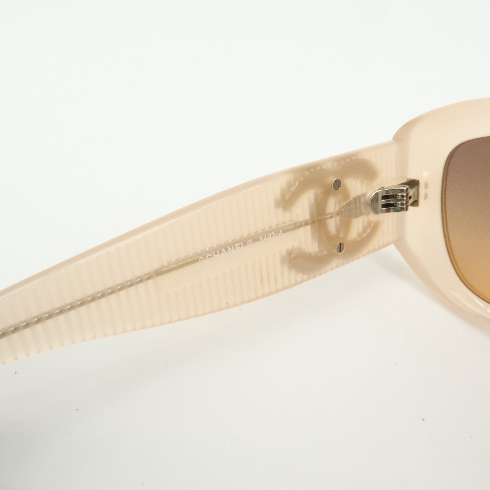 CHANEL COCO Mark Plastic Sunglasses Pink Brown 5493-A