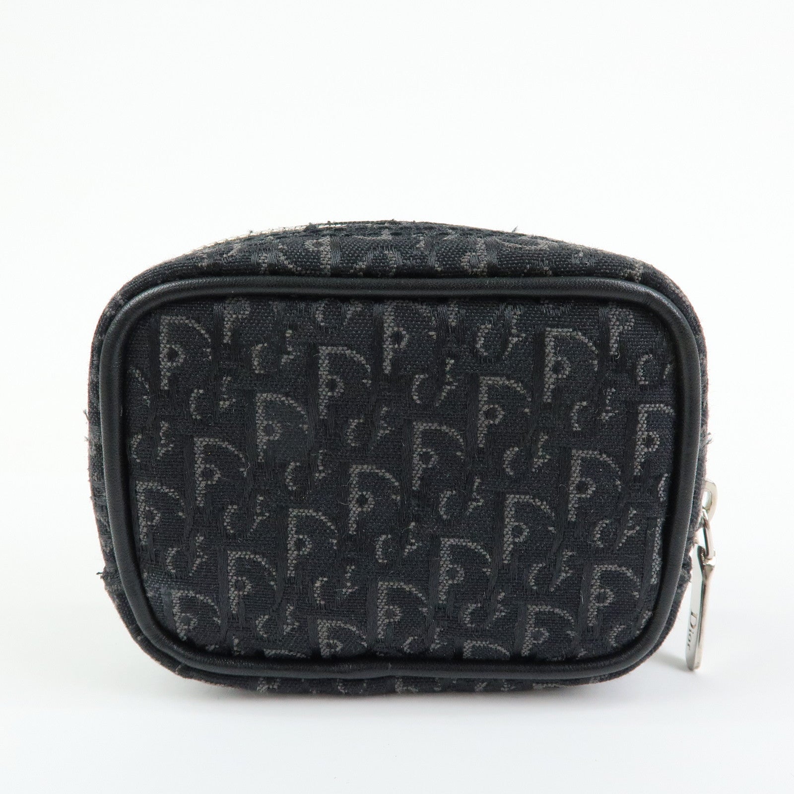 Christian Dior Trotter Oblique Jacquard Leather Tiny Pouch Black