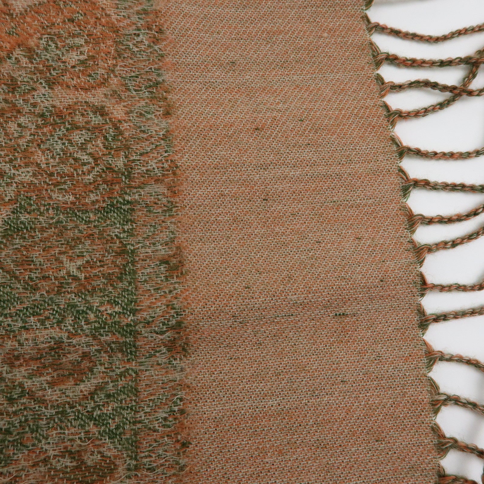 Christian Dior Wool 100% Scarf Paisley Stole Green Coral