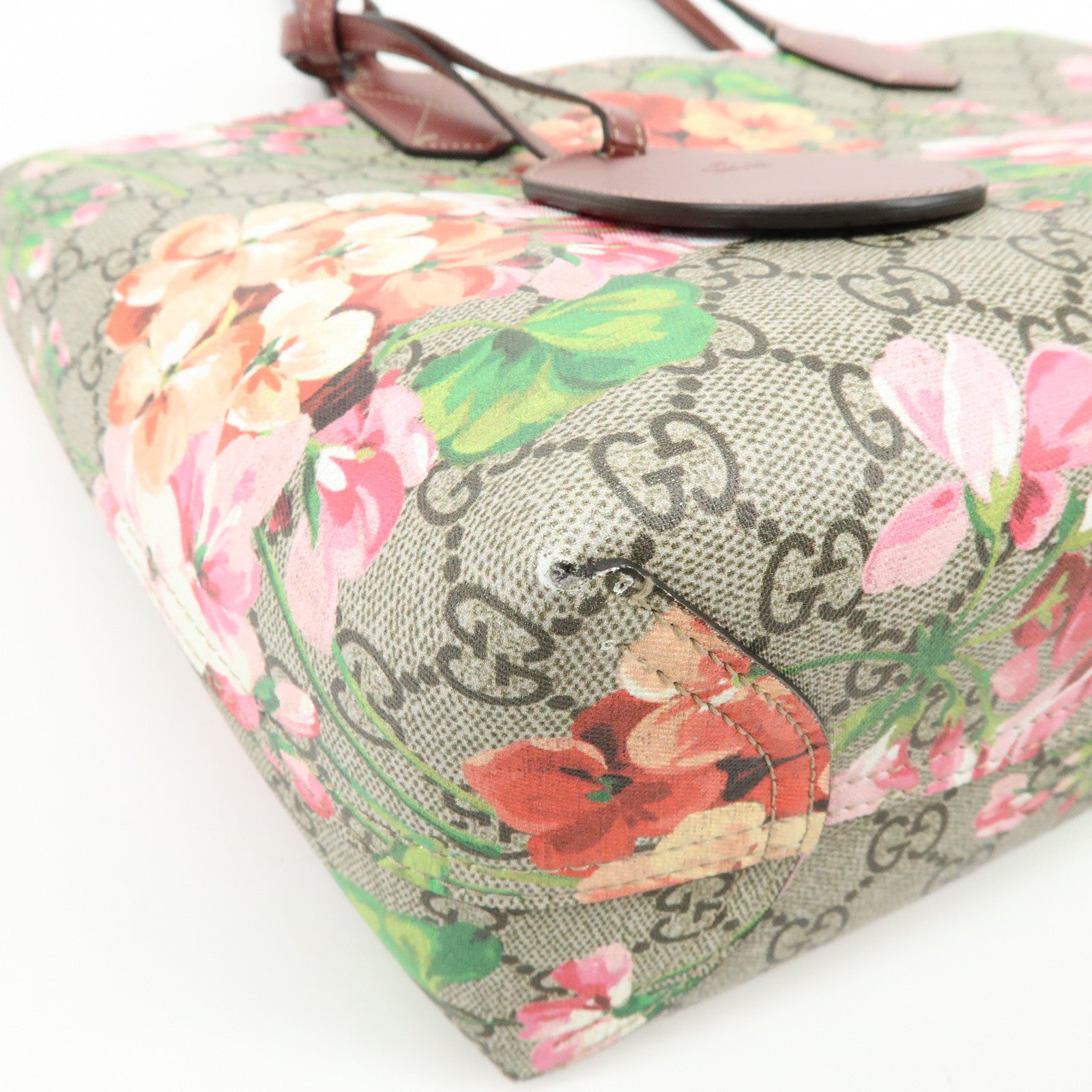 GUCCI GG Blooms GG Supreme Reversible Tote Shoulder bag 372613