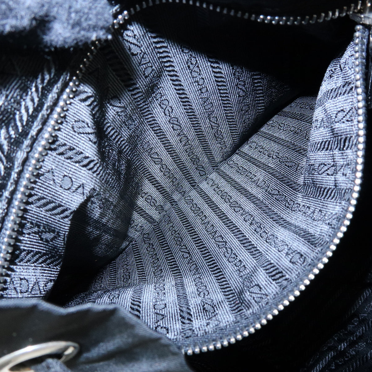 PRADA Triangle Logo Nylon Leather Backpack Rucksack Black BZ2811