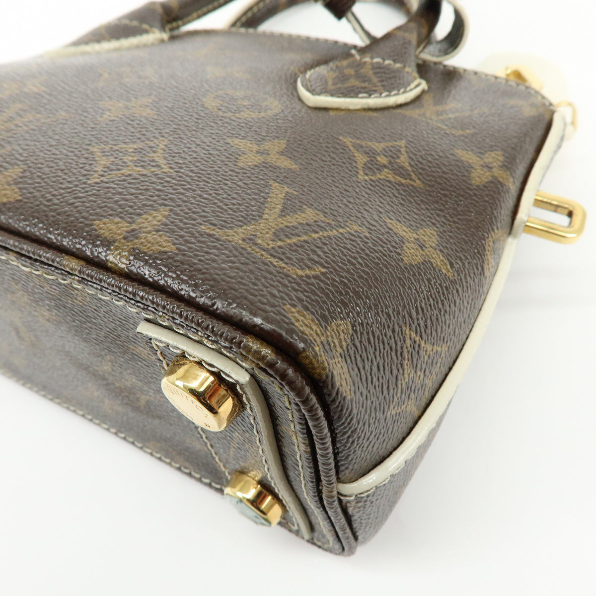 Louis Vuitton Monogram Shiny Lockit BB Mini Hand Bag  Brown M40599